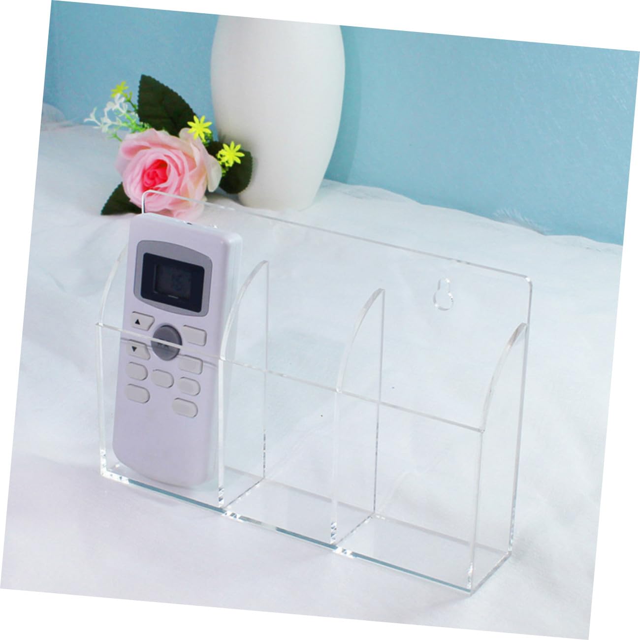 Mipcase Estante de Almacenamiento Montaje en Pared de Acrílico Transparente 2 Piezas para Mandos a Distancia de Tv y Aire Acondicionado Resistente Uso en Hogar u Oficina
