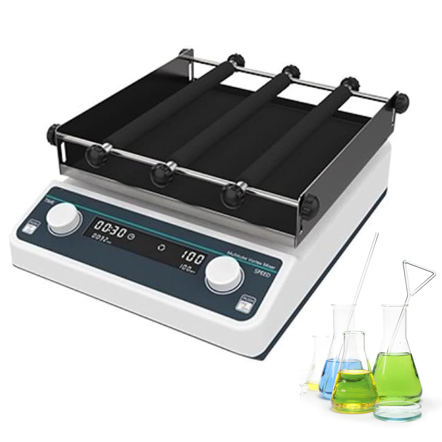 Agitador orbital digital para laboratorios, pantalla LED, velocidad ajustable 40-200 RPM, movimiento lineal/circular, diámetro de pista de 20 mm para placas Petri, vasos, frascos