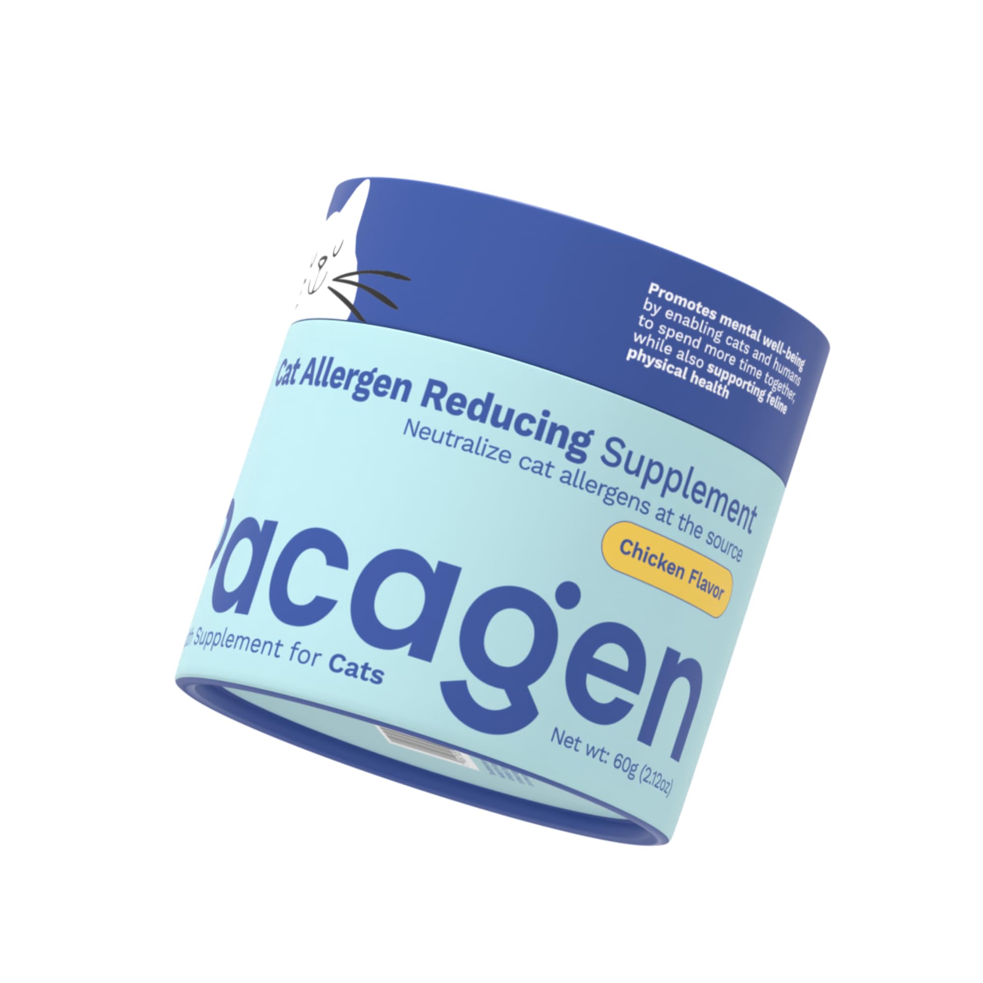 Cat Allergen Reducing Health Supplement - Supports Lower Allergen Concentrations, Innate & Adaptive Immunity, and Overall Well Being - Two Scoops A Day from A Clearer Day (Chicken)