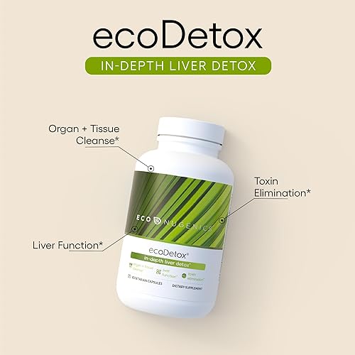 Miniatura 2 de EcoNugenics ecoDetox Suplemento para desintoxicación hepática y limpieza corporal total – Ayuda a mejorar la salud digestiva y la energía –
