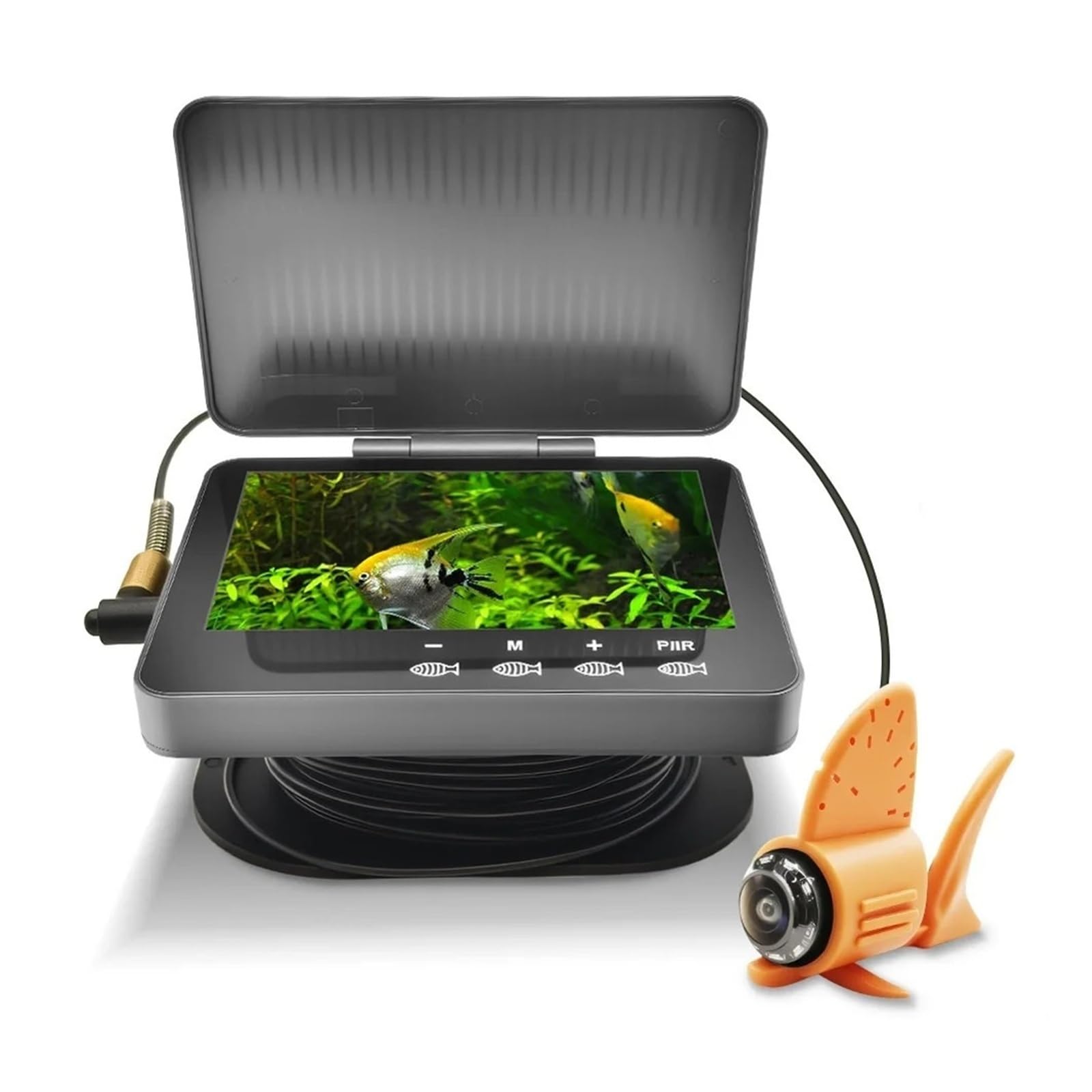 Detector de Peces, Sistema de Sonar portátil buscador Peces subacuáticos Sensor Poca luz granangular(4.3in 30m)