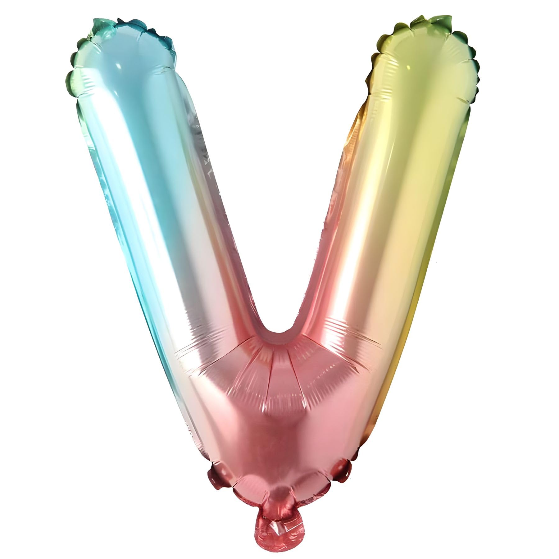 Foil Balloons Letters Colourful Rainbow Colours - 40 cm for Birthday Wedding Party Decoration Happy Birthday JGA Gift Balloon Graduation ABI Large XXL Small Girls Boys (40 cm - V) — image 1