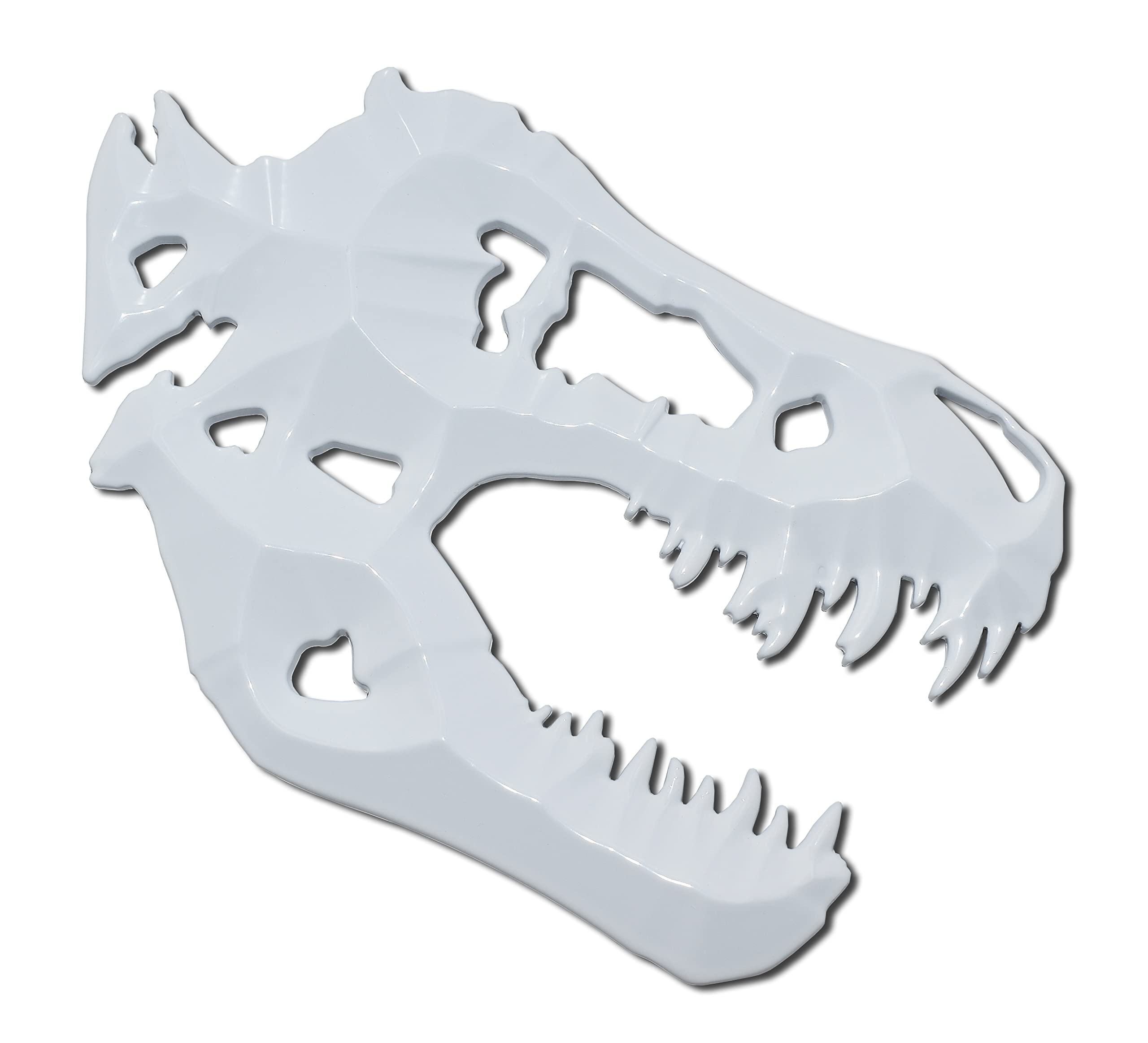 Elektroplate Exclusive Metalhead Collection White T-Rex All Metal Emblem for Cars, Trucks, and All Auto | Universal Fit at 3.5" x 3.6" | Weatherproof