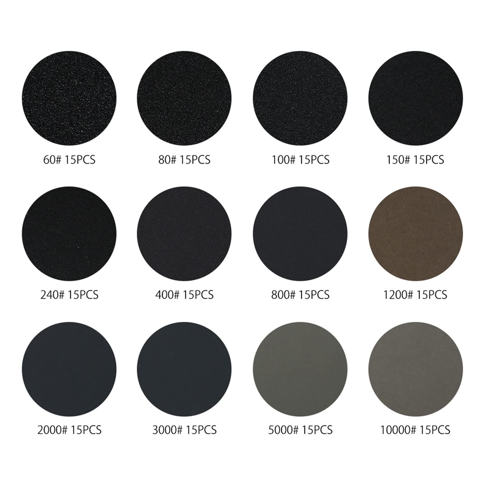 Papel de lija abrasivo ZSBLXHHJD 195 piezas 2 pulgadas Pulido de coches Pad Pad Kit Sandpaper Lijado Lijado Sandpaper Pulper Pad Paper de lija + Conjunto de papel de lija (Color : 195pieces)