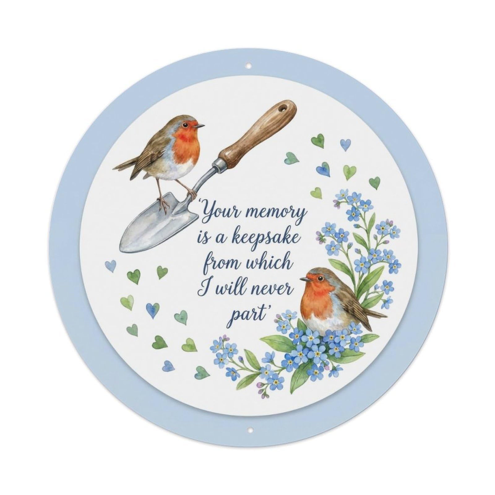 European Robin Garden Sign Memory Metal Tin Sign