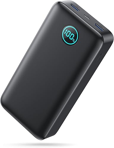 Banco de energía de 25800 mAh, cargador portátil USB C de 65 W, cargador de batería PD QC de carga rápida de 3 salidas, pantalla LCD, para laptop,