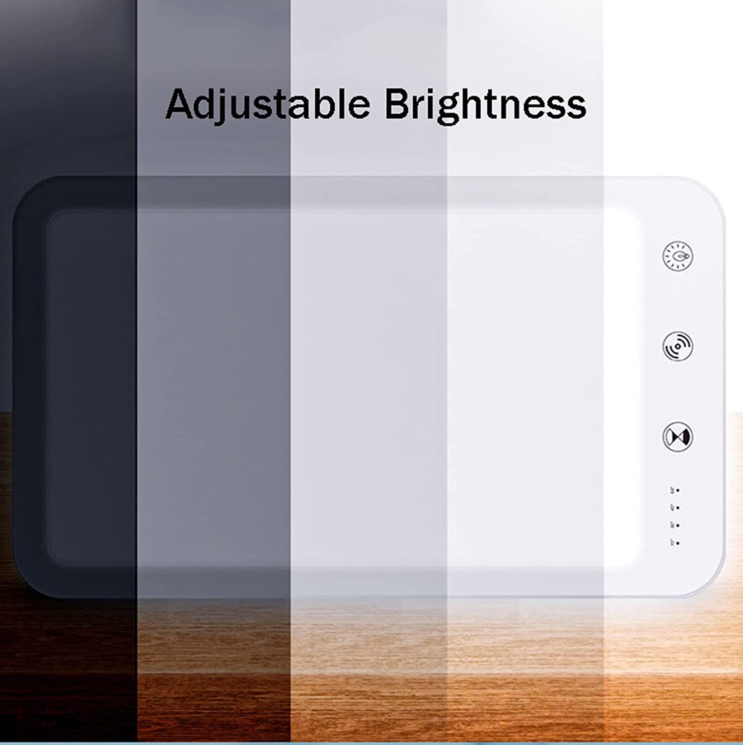 Lampe De Luminothérapie, 10000 Lux Lampe SAD, Avec 3 Modes De Couleur 5 Niveaux De Luminosité, ​Avec 4 Fonction De Minuterie Contrôle Tactile Portable Boîte À Lumière Mince,Blanc