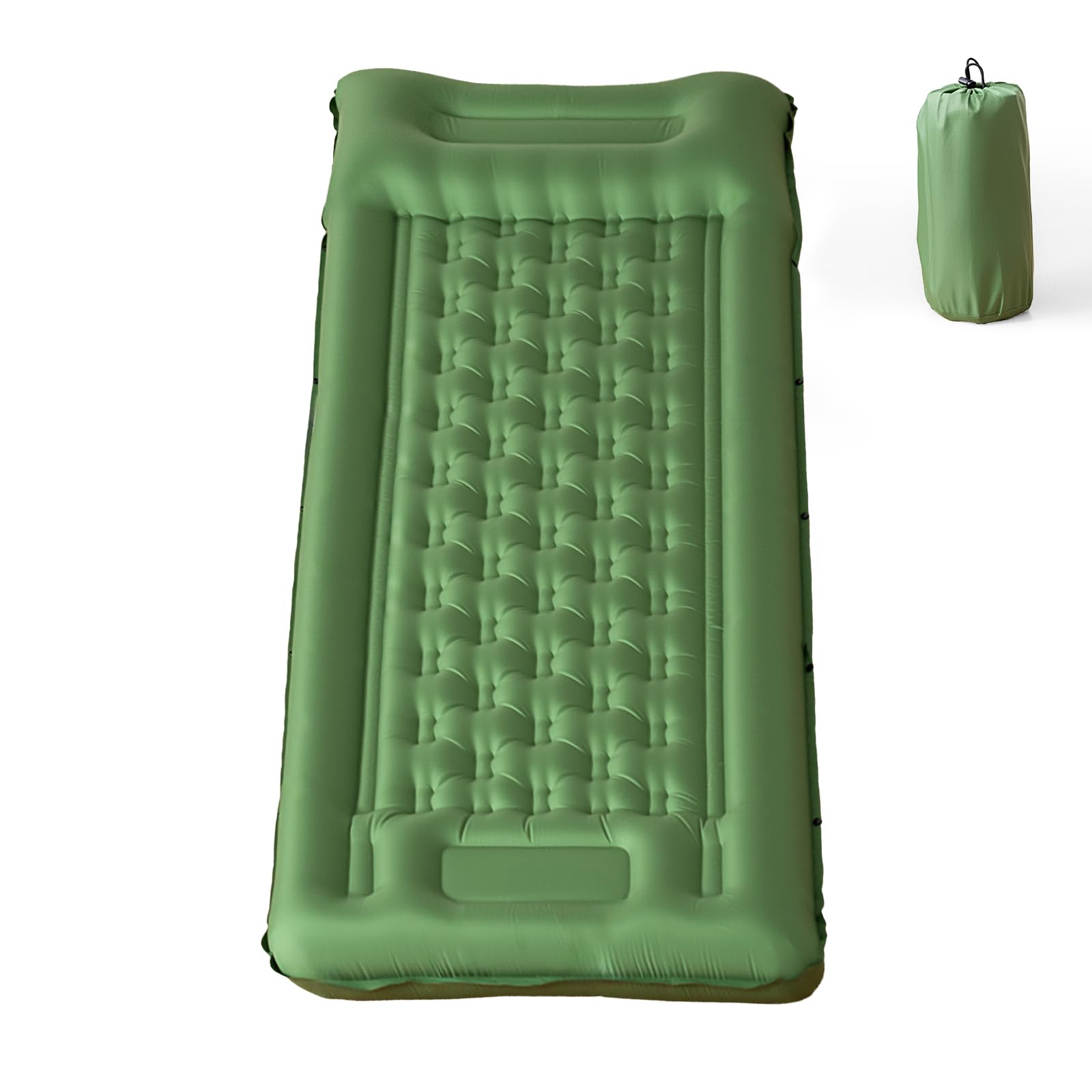 Isomatte Camping mit integrierter Fußpumpe 8cm Dicke Aufblasbare Campingmatte Outdoor, Wasserdicht & Reißfest 50D Nylon – Ultraleicht Luftmatratze für Zelt, Wandern & Gästebett