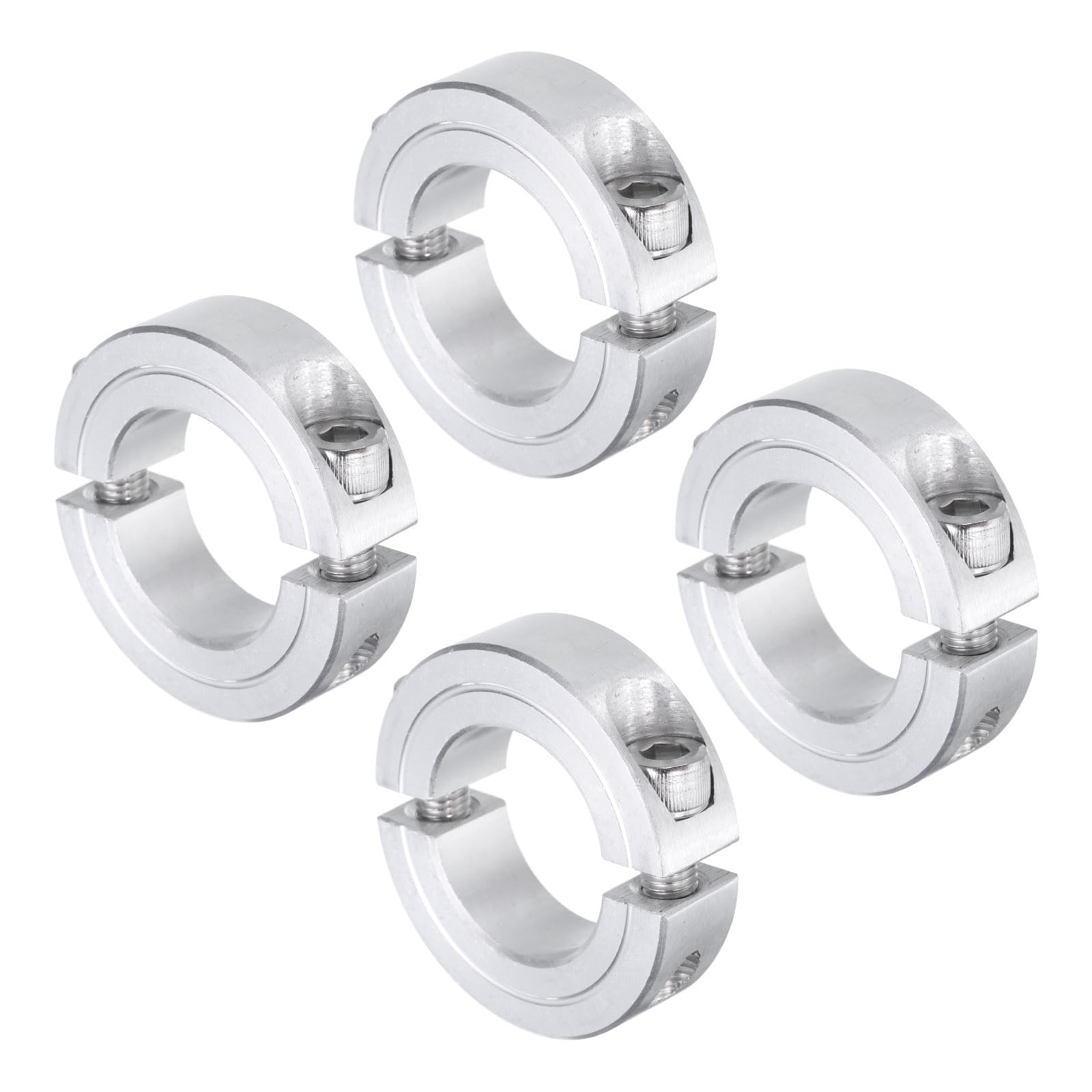 Sourcing Map 2er-Set Doppelte Geteilte Wellenringe – Für 10 Mm Welle – 30 Mm Außen-Ø, 10 Mm Breite – Eloxiertes Aluminium – Für Positionierung, Stopper & Riemenscheiben