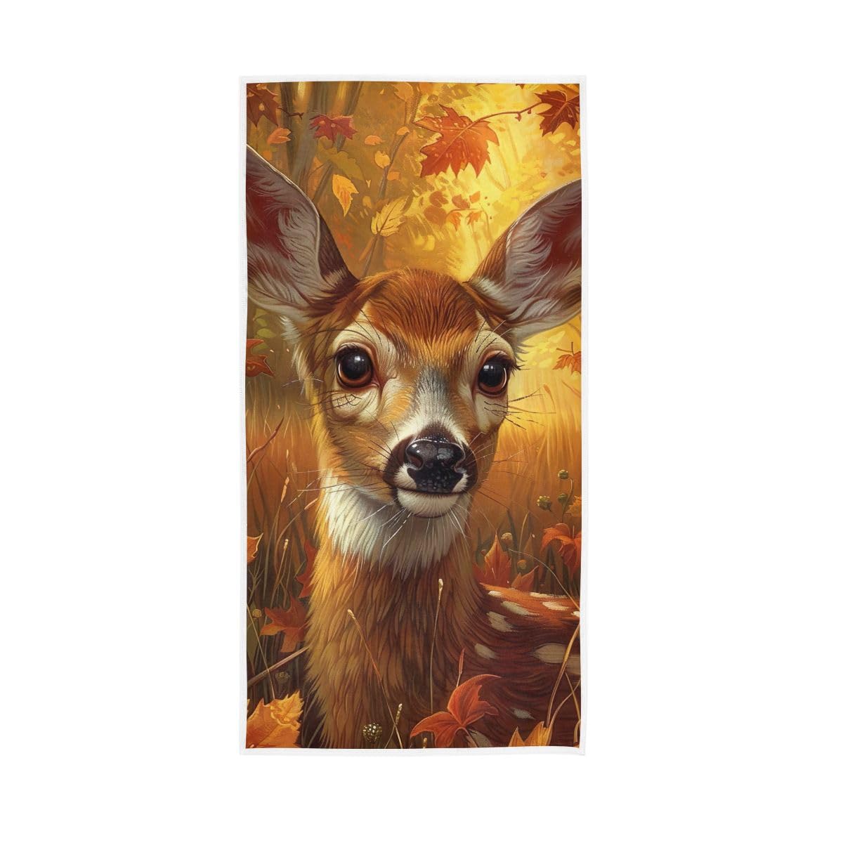 HUYGD Fall Cute Deer Decorative Hand Towels for Bathroom, Hand Towel for Bathroom, Travel, Camp, Hotel, Spa 15 x 30 Inches
