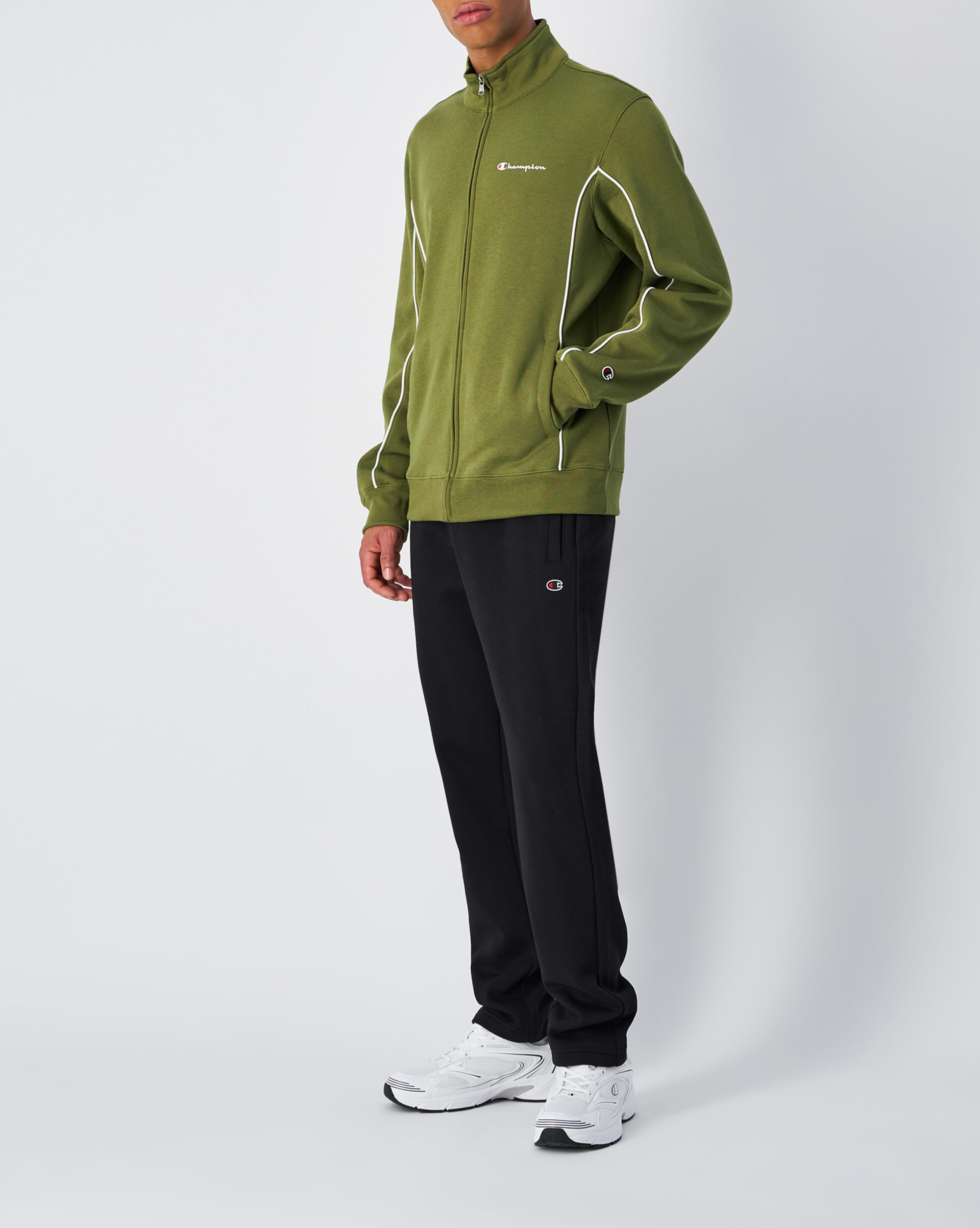 Champion Sportowy kombinezon Mężczyźni Legacy Script Shop Piping (220289) - Soft Compact Powerblend Fleece High-neck