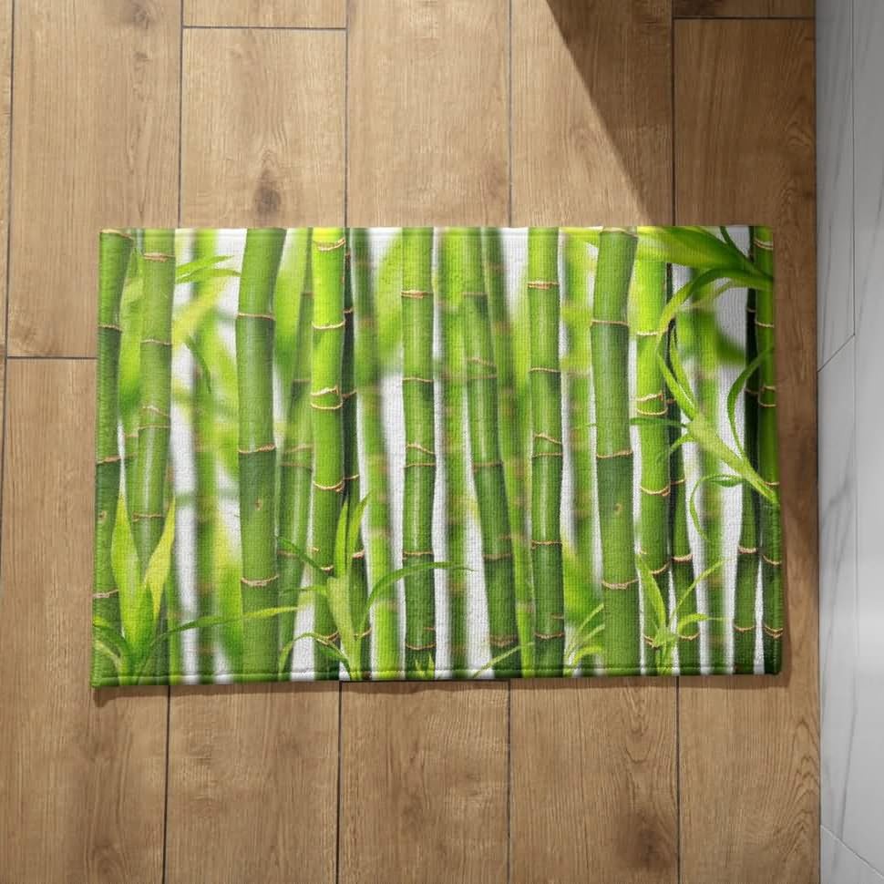 Chenlane Felpudos finos de bambú para baño, paisaje, natural, japonés, 40 x 60 cm