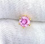 Gem 6mm Round Pink Cubic Zirconia Gemstone Stone Gold Color Tie Tack EBSTT160