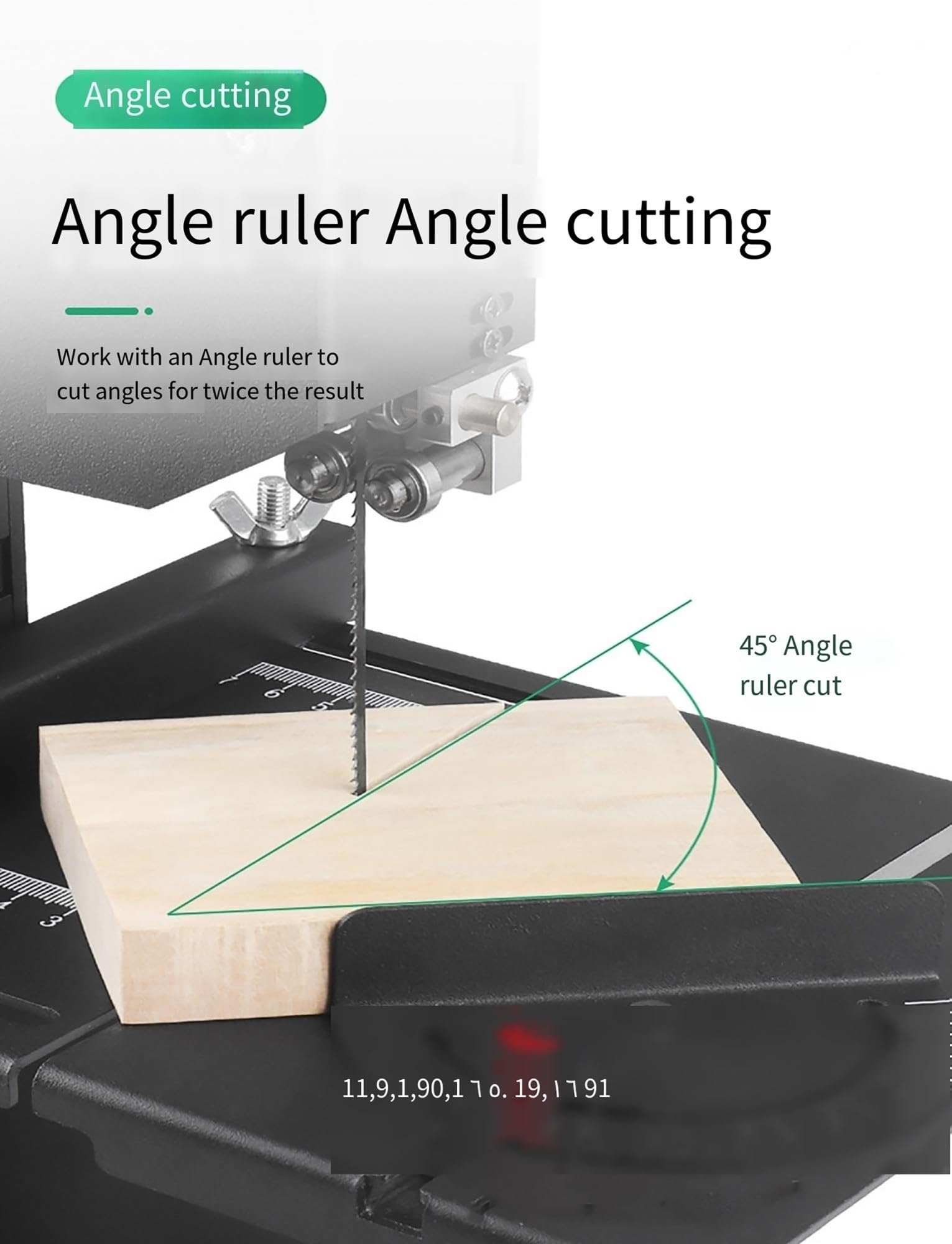 Máquina de carpintería con ángulo ajustable, corte de alta potencia y accesorios para proyectos de madera de precisión