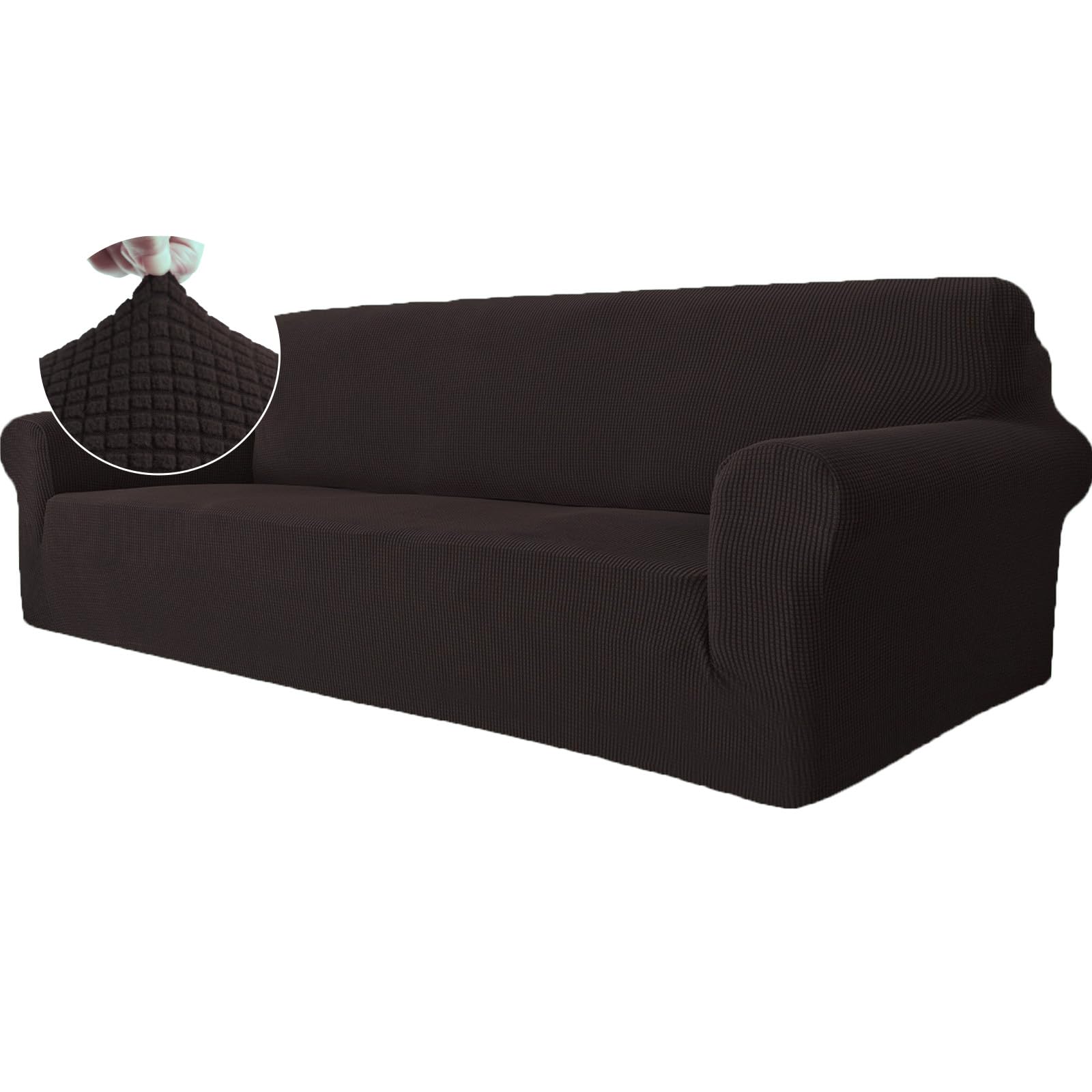Ystyle Copridivano 4 Posti Con Braccioli, Universale Sofa Cover Antigraffio Gatto, Pesante Fodere Copridivani Elasticizzato, Copripoltrona Antimacchia Lavabile Antiscivolo, Caffè