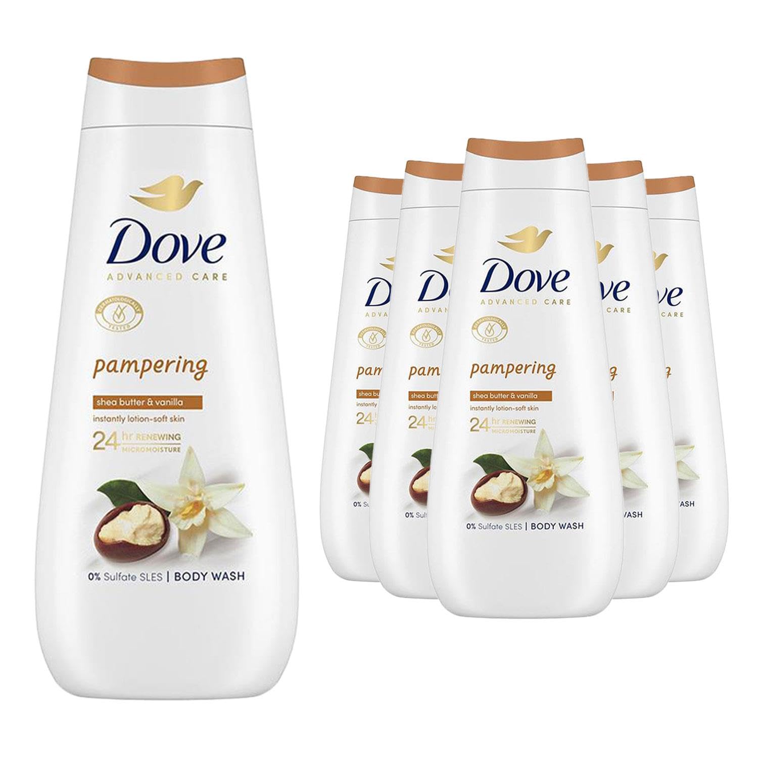 Dove Advanced Care Pampering Body Wash 6x 400 ml