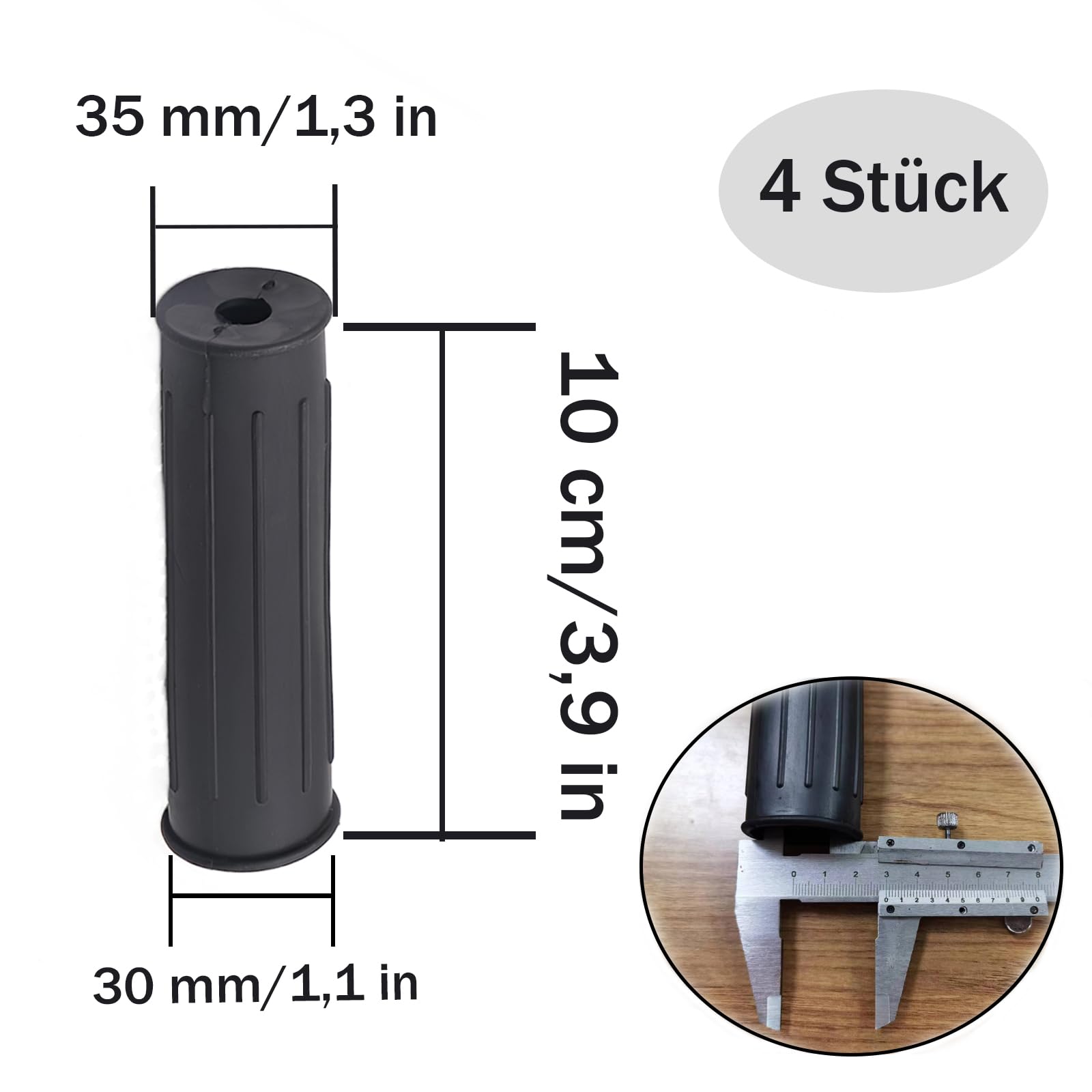 2 STUKS 30mm Binnendiameter Kruiwagen Handgreepgrepen Anti-slip 122 mm Zachte Rubberen Handgreep Vervanging