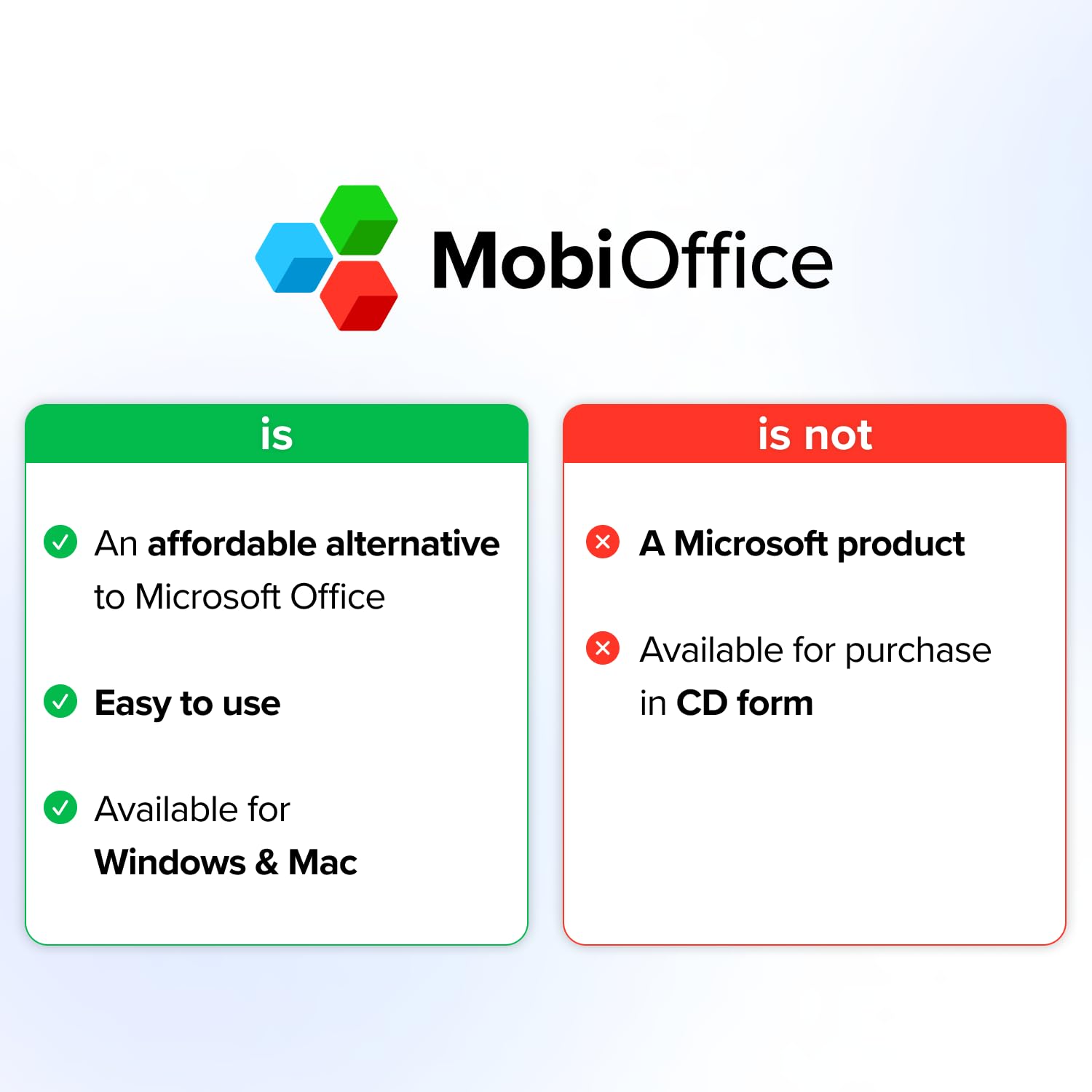 MobiOffice | Compatible with Microsoft Word, Excel, PowerPoint | Use on Desktop & Mobile Devices (Windows, Mac, Android & iOS) | Multiple Plans Available (Multi-user, Windows, MacOS)