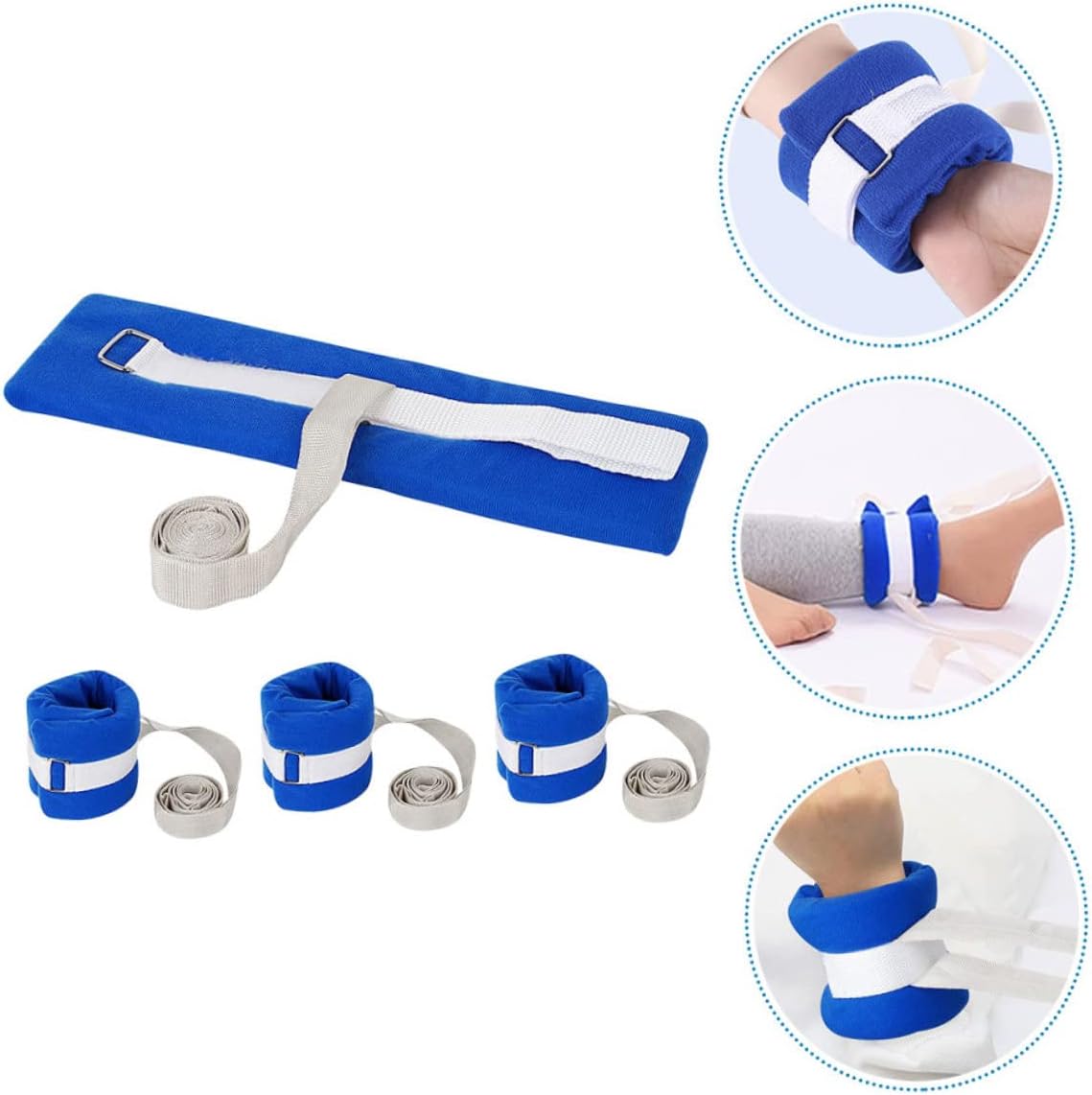 COLLBATH 12pcs Adjustable Medical Wrist Straps for Hospital Patients Extraction Ties for Elderly Care and Prevents Self-Injury and Falls