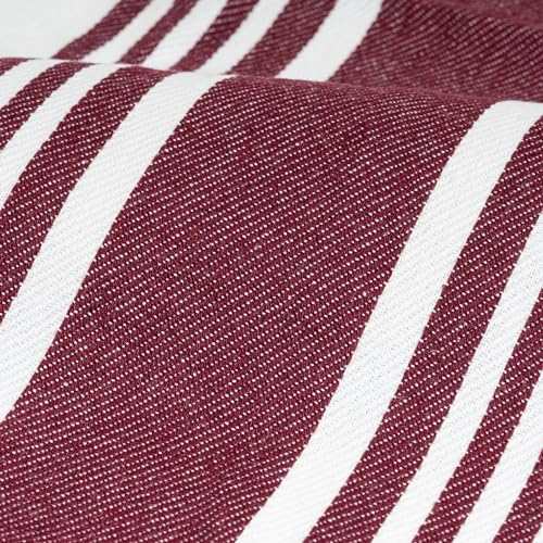 Image of Maroon Dish Towels - Highly Absorbent, 100% Cotton, 6 Pack, 30 inchx20 inch, Lint-Free, Large Size Maroon Striped Kitchen Towels with Hanging Loop - Washable and Durable Dark Red Tea Towels (6 Pack)