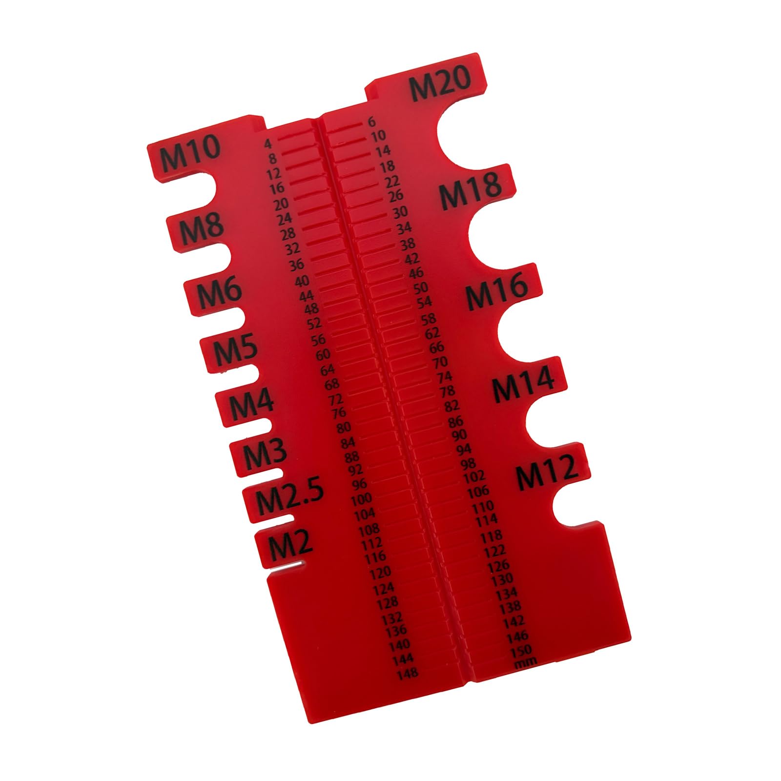 Metric Bolt Identifier Gauge with Double Ranges Scale for Nut and Bolts ABS Construction Easy to Read Bolt Size Measure