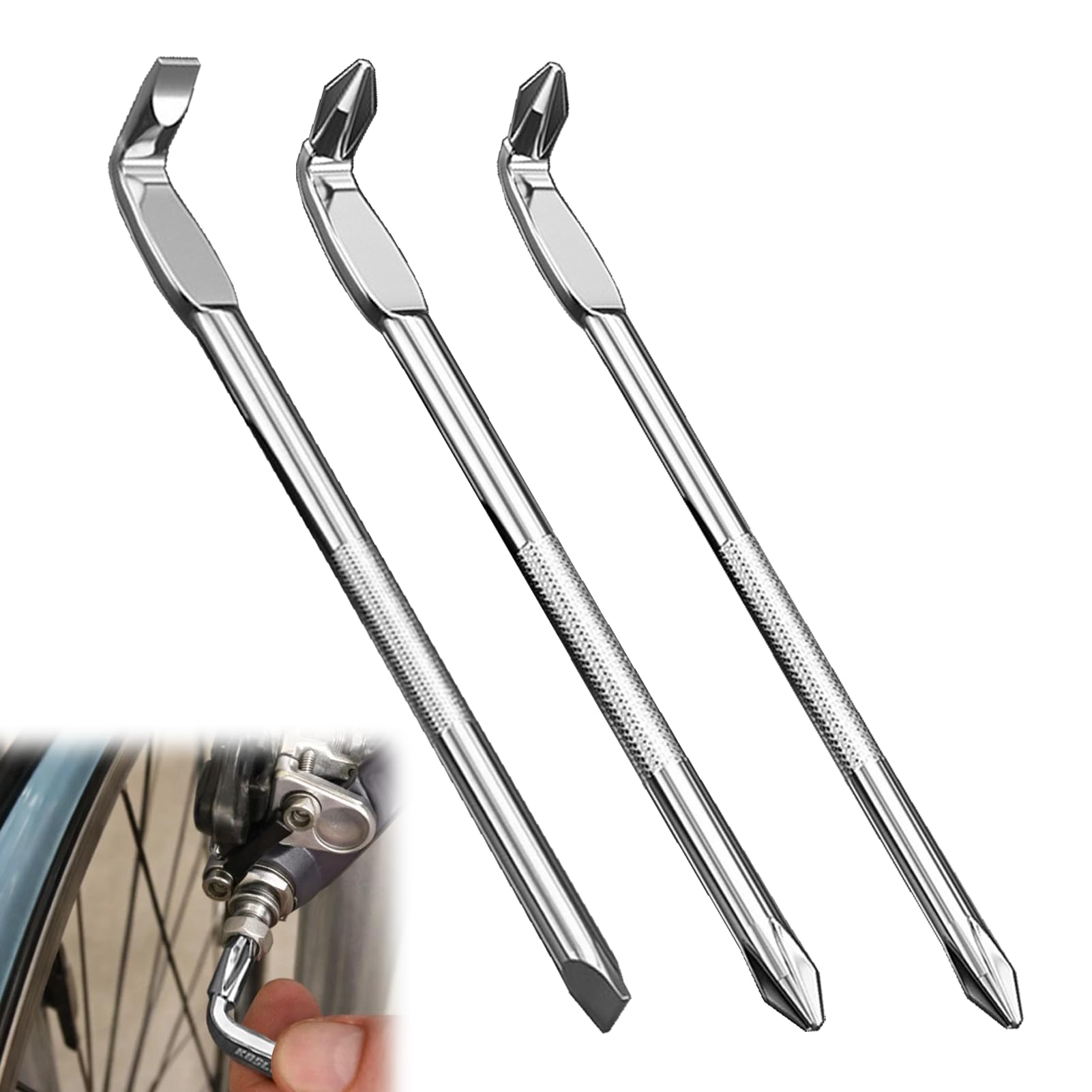 3PCS Offset Screwdriver Set, Right Angle Screwdriver, S2 Steel L-Type Double Head Offset Magnetic Screwdrivers with Phillips Slotted 15mm Flat Elbow Design for Tight Space Operation - 115mm