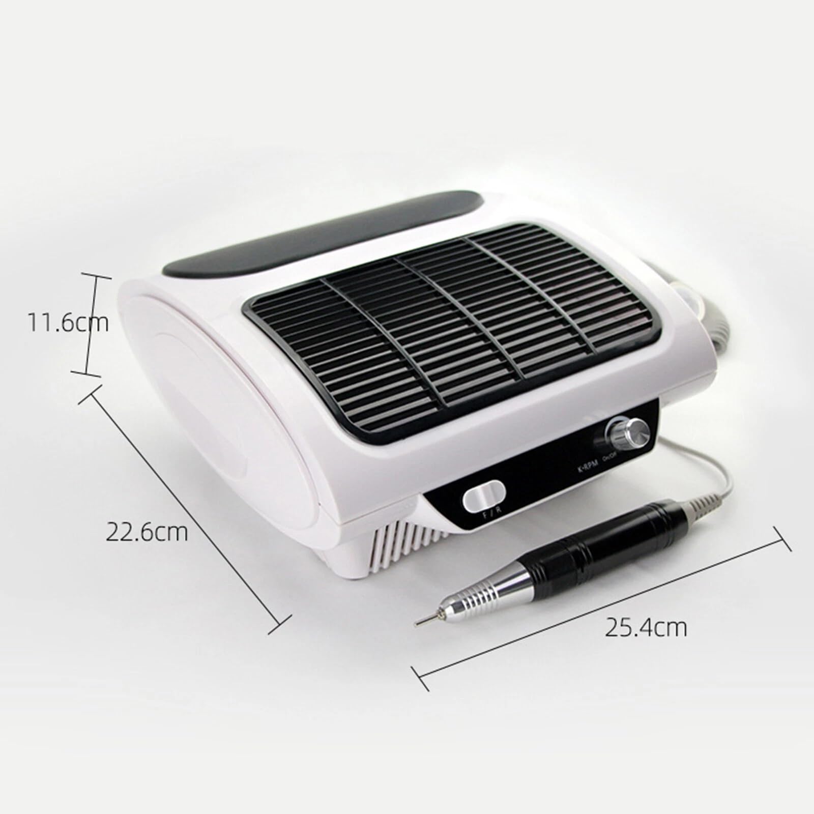 Elektrische Nagelmaschine 3-in-1 Nagelmaschine mit 24W Bürstenmotor, 6 Schleifköpfen, 360° LED-Beleuchtung & einstellbarer Geschwindigkeit 0-30000 U/min für Nagelstudio & Heimmaniküre