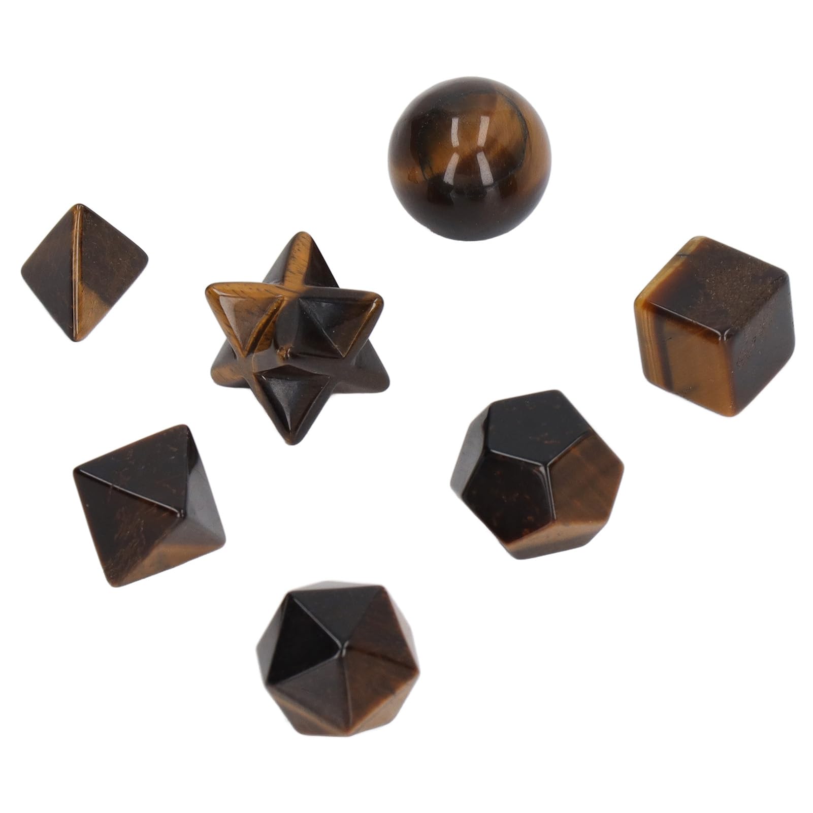 Tyenaza Juego De 7 Cristales De Chakra, Exquisitas Piedras De Cristal Geométricas, Kit De Cristales Curativos De Chakras para Meditación, Decoración del Hogar(A)
