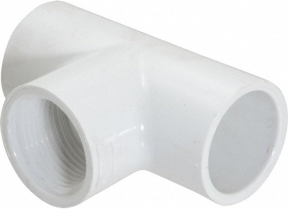 Schedule 40 PVC Pipe Slip x Fipt x Slip Tee Fitting (1/2" Dia. (5 Pack