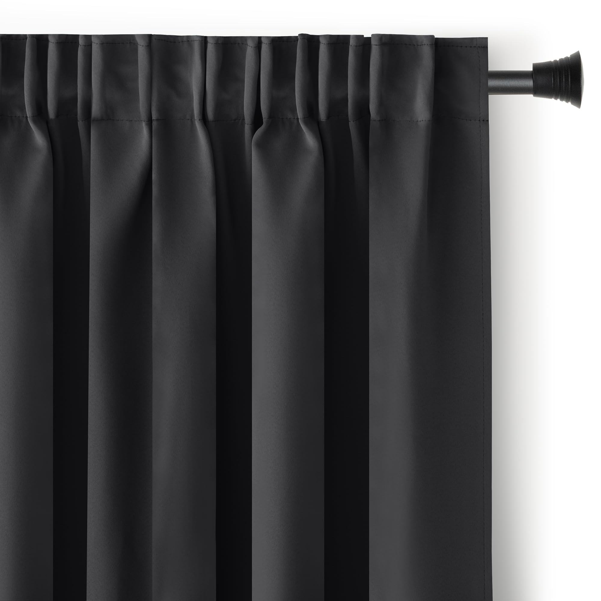 Cortina opaca para ventana AmeliaHome de 140x270 cm en color negro contra la luz