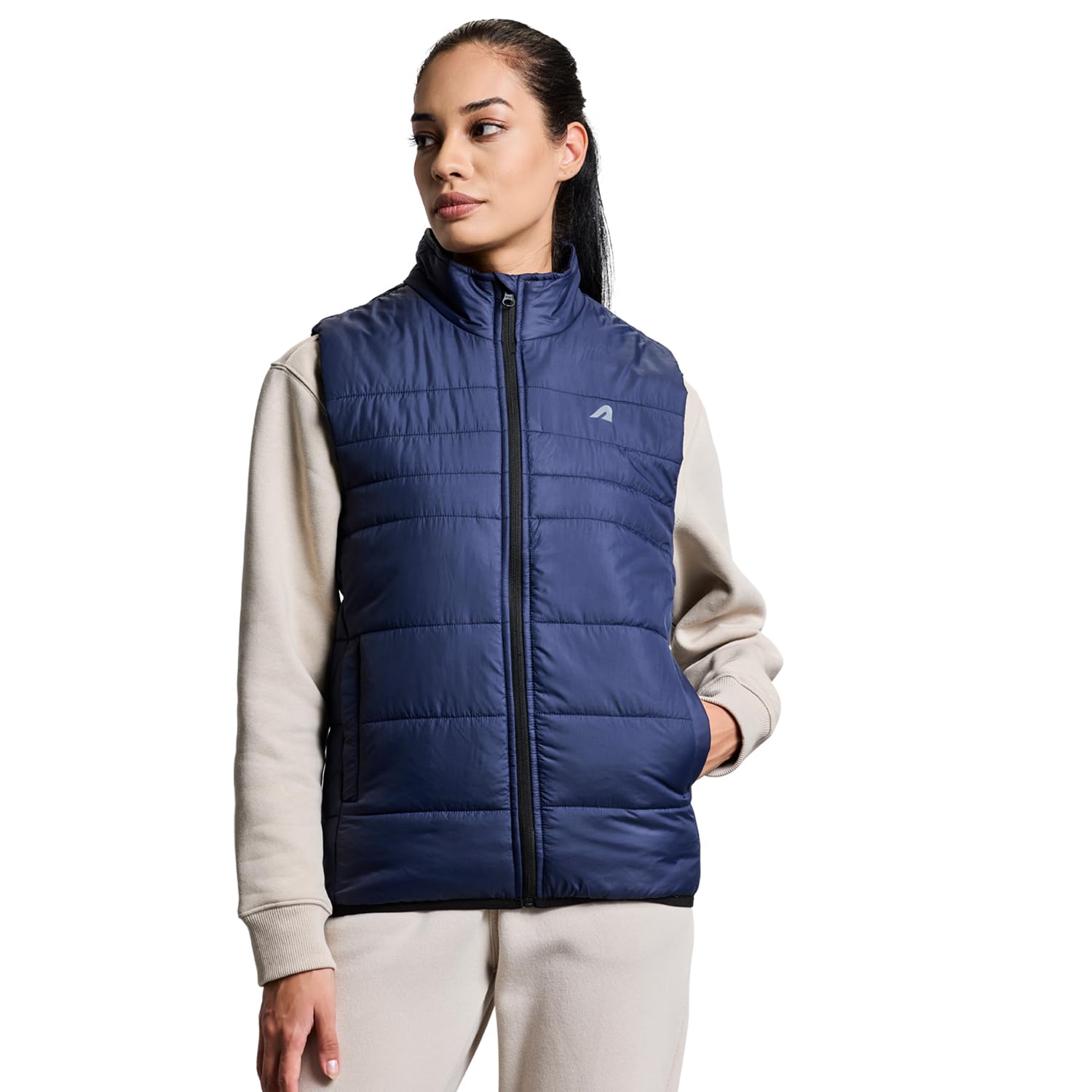 Jack & Jones Sleeveless Jacket For Women Puffer Jacket For Women Winter Wear Winter Jacket High Neck Jackets For Women Insulated Winter Jacket For Women Monsoon Winter Wear For Women Jacket in neutral