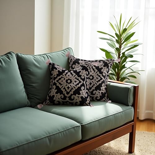 Miniatura 4 de Decozen Funda de almohada bordada para decoración del hogar, para sala de estar, dormitorio, automóvil, oficina, estudio, fundas de almohada con