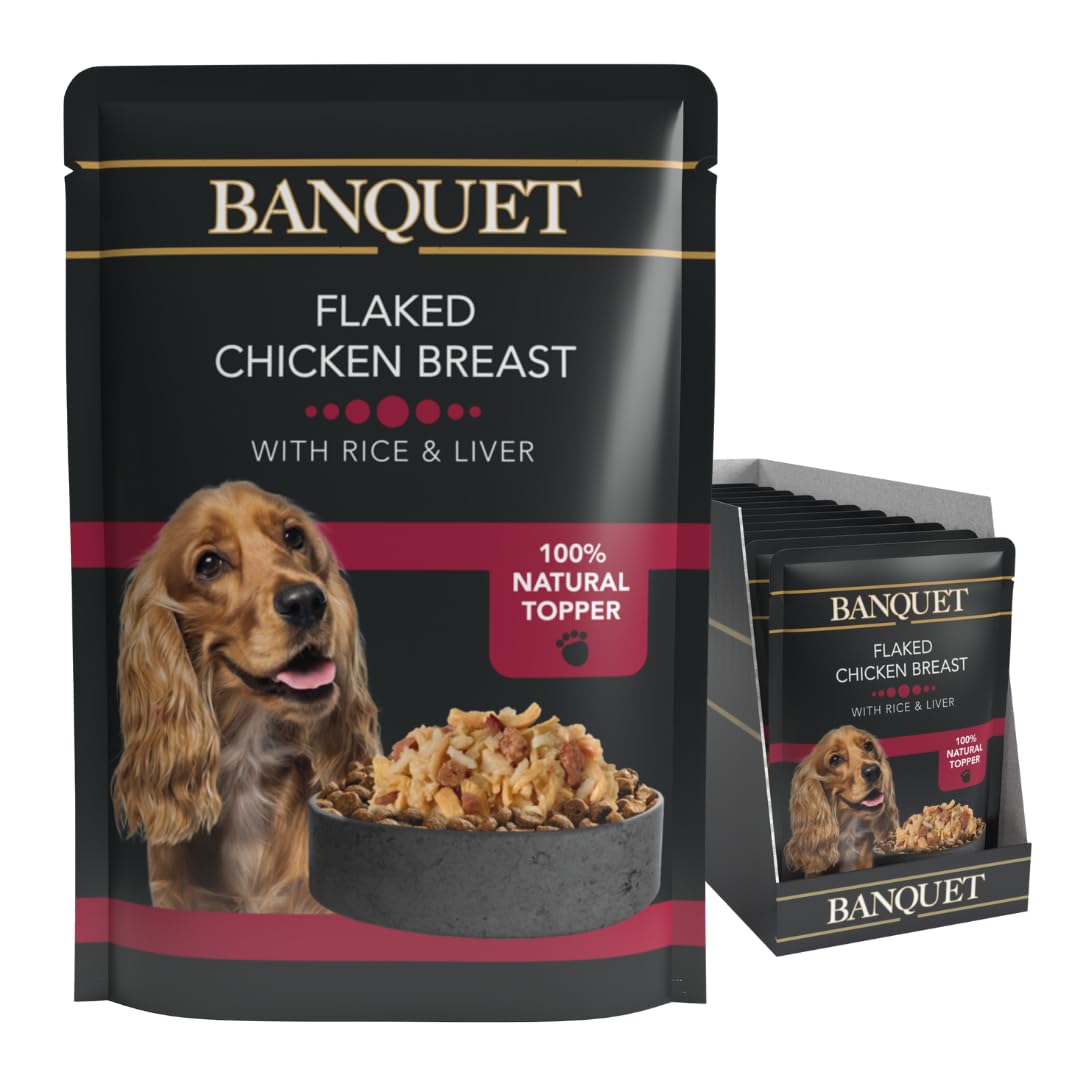 HiLife Banquet - Wet Dog Food - Flaked Chicken 100 g (Pack of 15), Clear