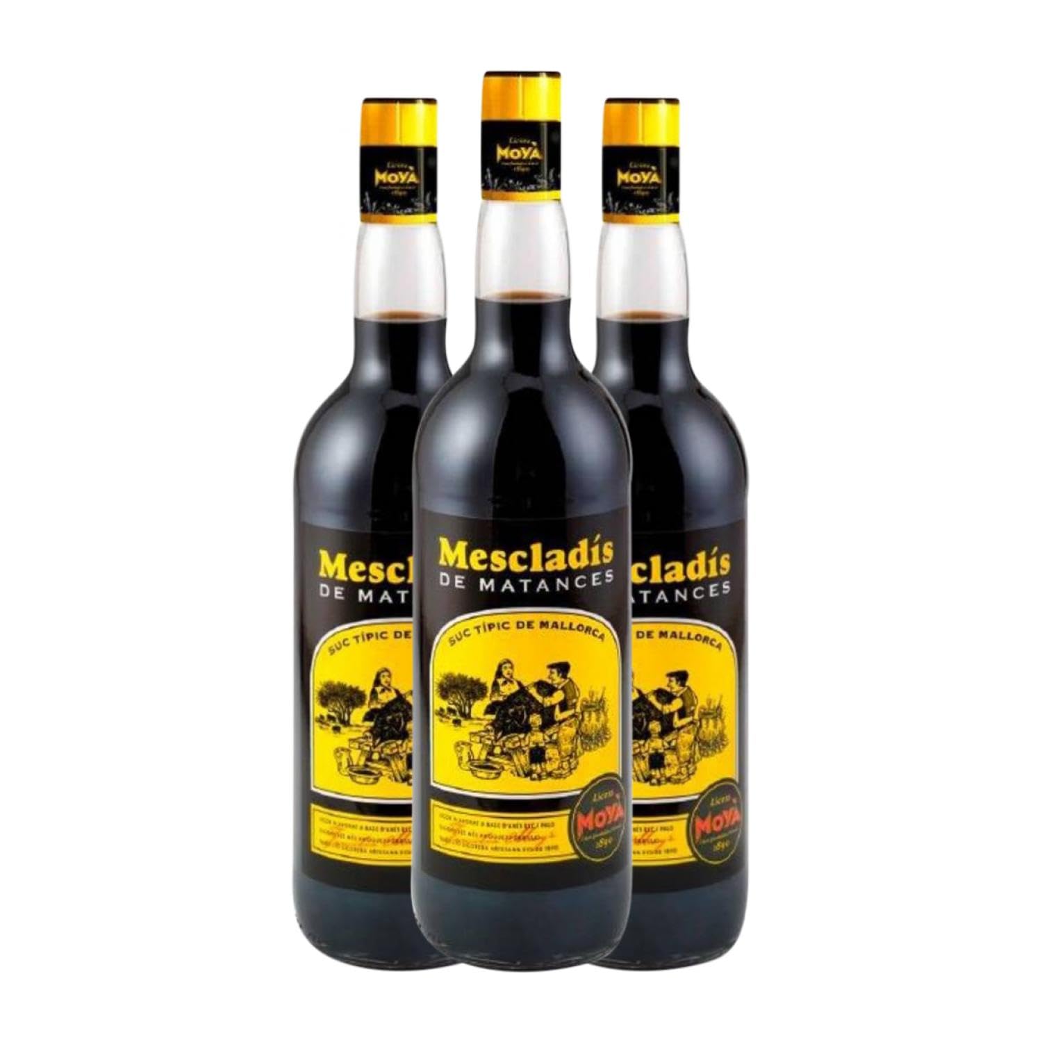 Licores Moya Mescladis de Matances 1 L (Caja de 3 Botellas de 1 L)