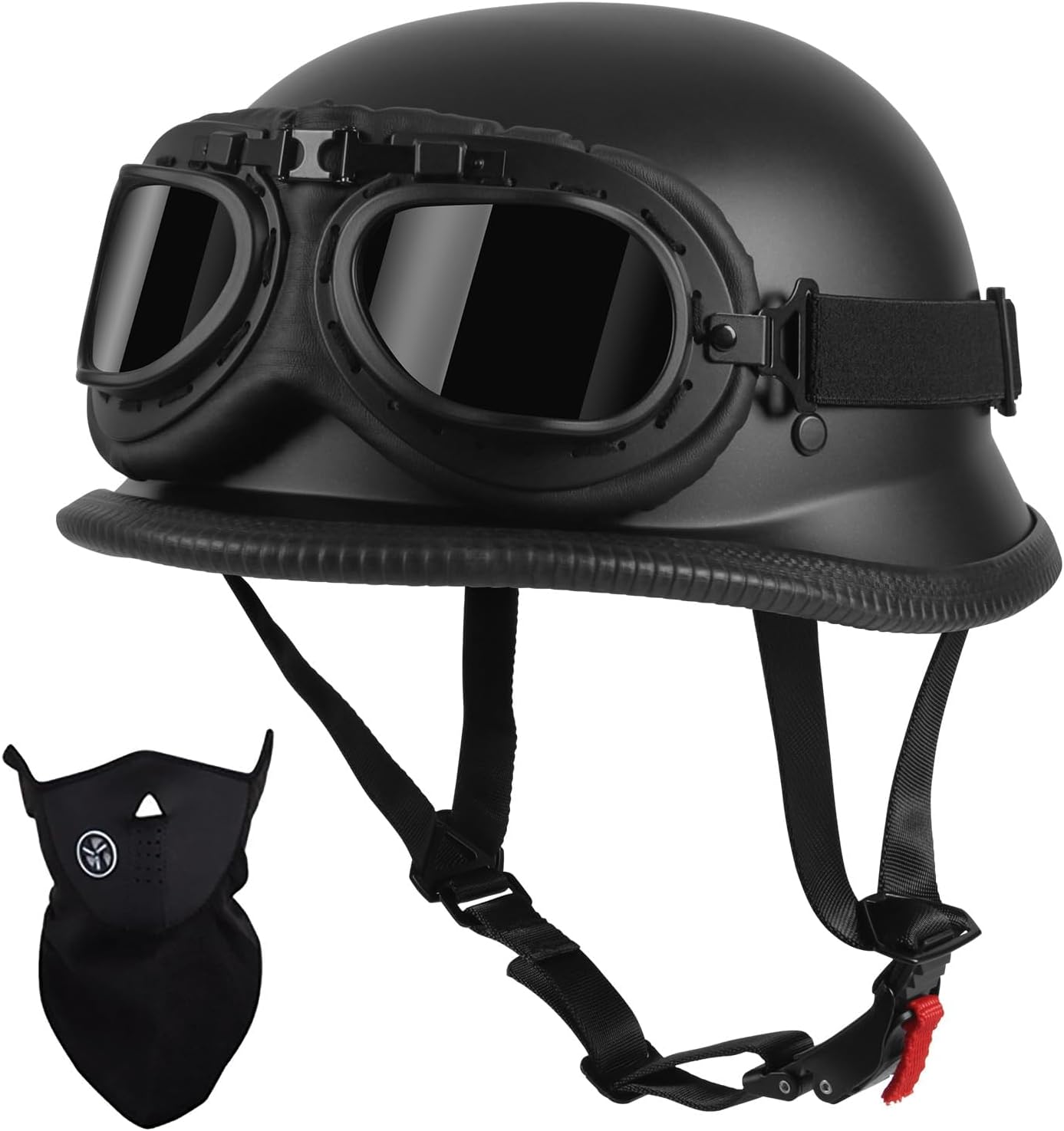 Motorcycle Half Helmet, Vintage Half Helmet, Half Shell Open Polo Cap, Unisex, DOT Certified，Fit for Men and Women