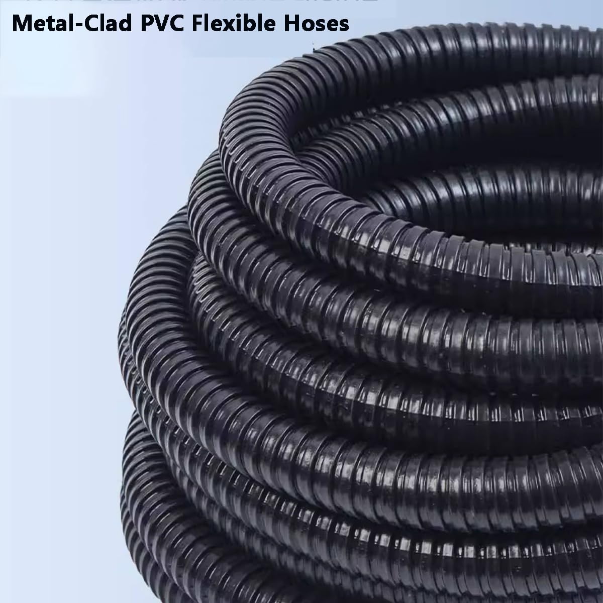 Guaina Flessibile Metallica Rivestita in Plastica Protezione Cavi Elettrici Tubo Acciaio Flessibile Impermeabile Esterno,10mm 100m