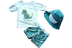 Yober Baby Two-Piece Dinosaur Rash Guard Set