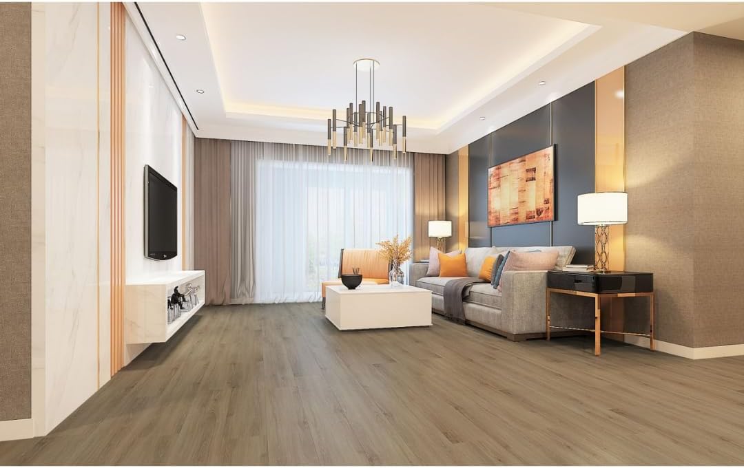 Lions FloorTrenta SPC Collection | 9" x 60" Planks Waterproof Luxury Vinyl Plank Flooring | Scratch-Resistant | UNICLIC Locking System | FloorScore Certified (Candela Amber)