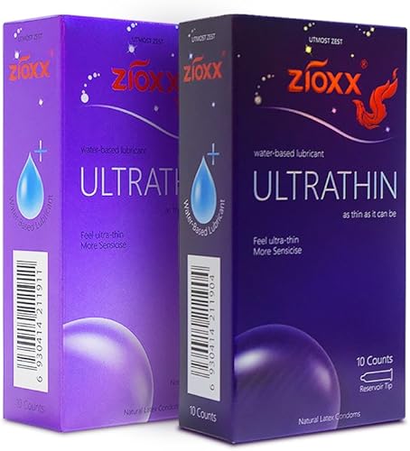 Zioxx Preservativos ultra finos como puede ser, lubricante a base de agua, tamaño mediano, paquete de 2