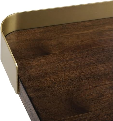 Miniatura 9 de Safavieh Escritorio moderno de 1 cajón en nogal y dorado Parker para oficina en casa Nogal / Oro,Blanco lavado /