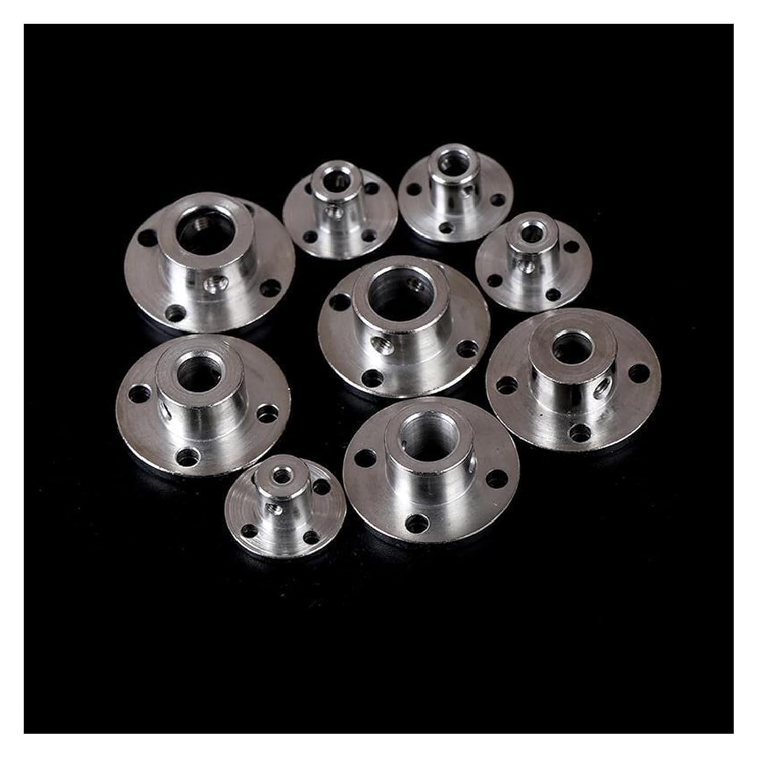 Flanschkupplung, 9 PCS DIY Modell Zubehör Hohe Härte Metall Flansch Welle Kupplung Kupplung Motor Guide Welle Achse Lager Armaturen(3mm)