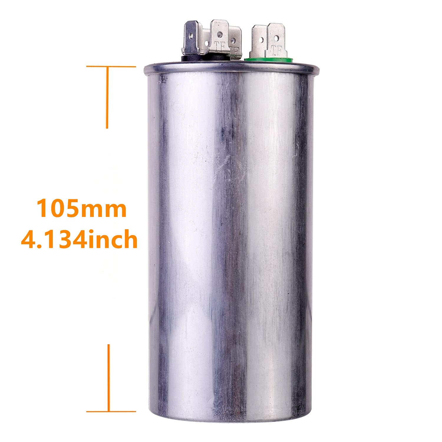 HUAREW 55+5 uF ±6% 55/5 MFD 370/450 VAC CBB65 Dual Run Start Round Capacitor for Condenser Straight Cool or Heat Pump Air Conditioner or AC Motor and Fan Starting: Industrial & Scientific