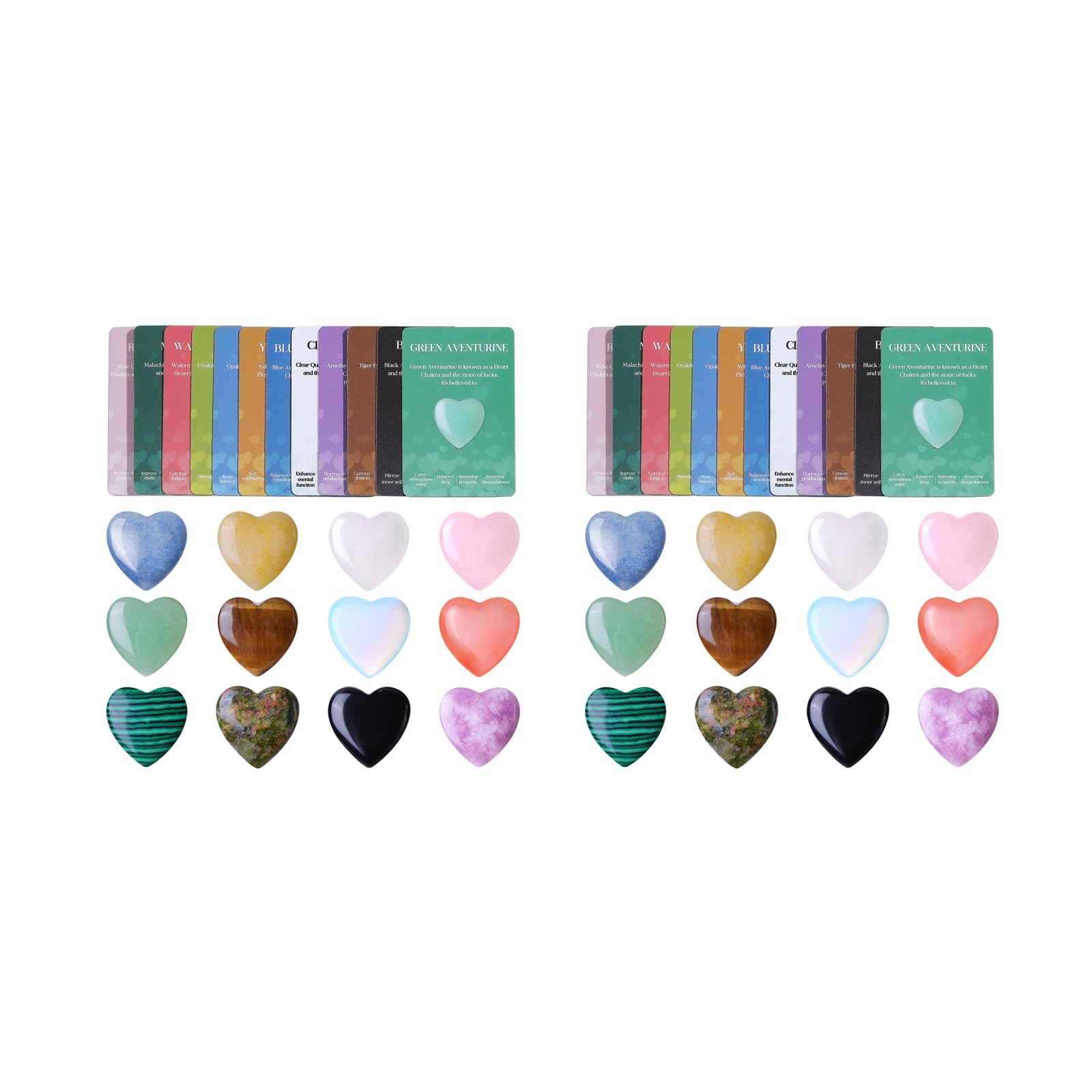 Piceioep 12/24 / 36Pcs Natural Stone Emotion Expression Cards for Weddings Birthday Anniversary Valentine ' s Day Exchange Gift with Encouraging Message Cards for School Valentines Present