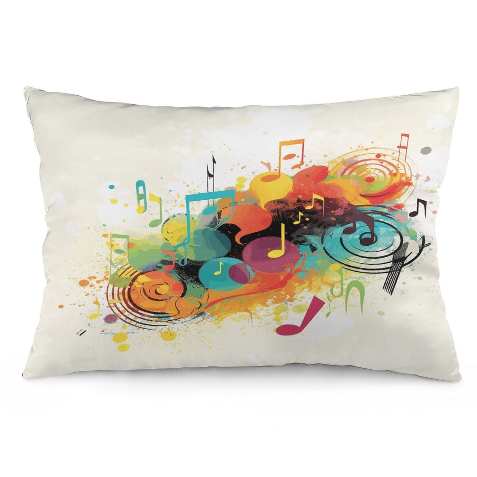Abstract Music Themed Throw Pillow Cover Soft Lumbar Pillow Covers with Zipper Breathable Rectangular Cushion Case Polyester Pillow Case Decorative Body Pillow Cover for Couch Bed