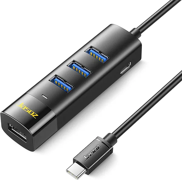 KAGO USB C Hub 4 Ports - Multiple USB 3.0 Hub with 5Ft Cable, USB-C Splitter Extender with USB Type-C Power Port, for Laptop,Desktop, Windows, Linux, PC(USB c)
