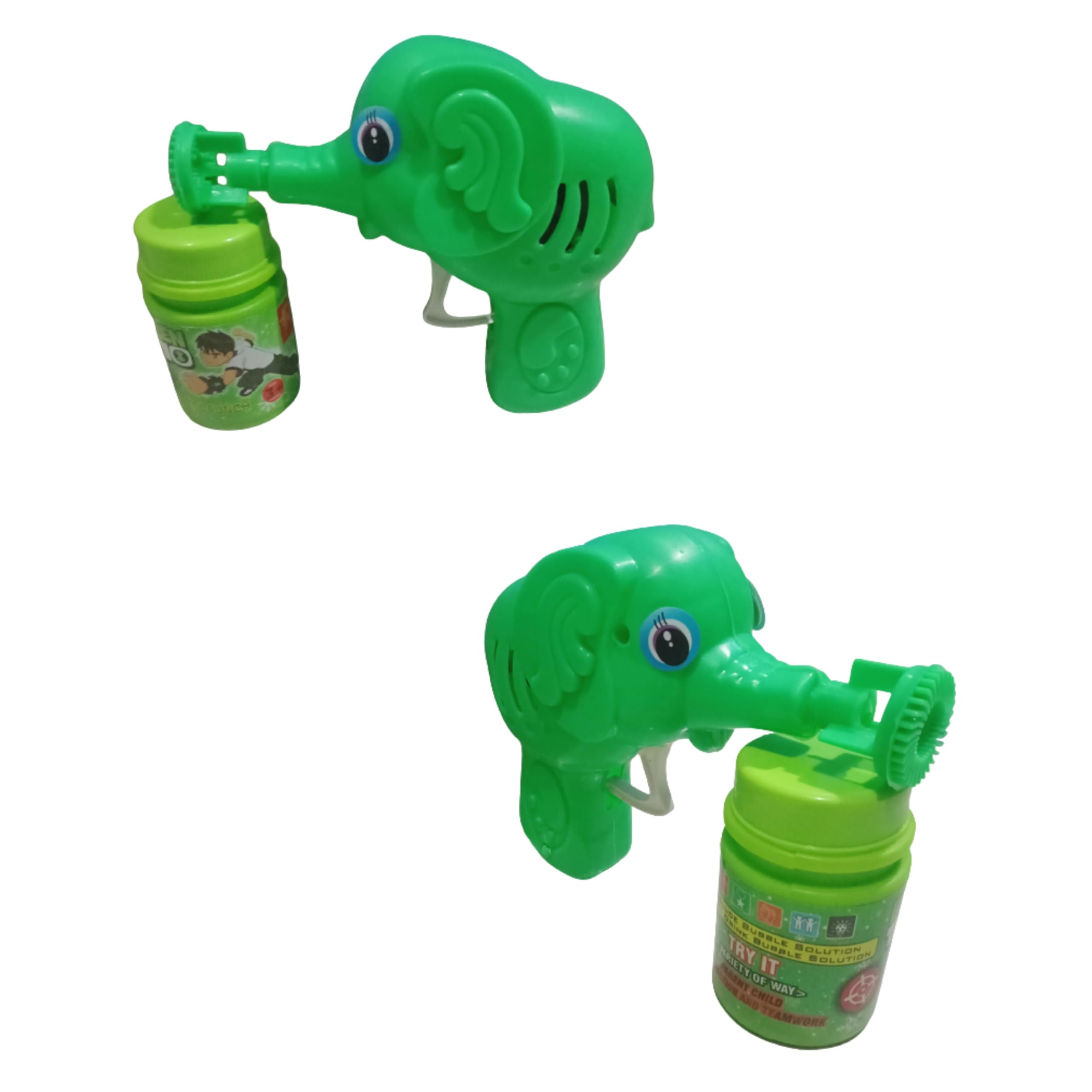 (Pack of 2 Pcs) Elephant Bubble Toy/Making Machine Gun Toys for Kids/Fun Party Toy/Birthday Party Return Gift/Elephant Shaped Hand Press Bubble Shooting Gun Toy Kids (Multicolor)