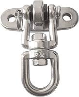 Vista 3 de Juego de 2 ganchos de suspensión giratorios de 360° para montaje en techo con capacidad de 1500 libras con tornillos de perno, mosquetón de bloqueo