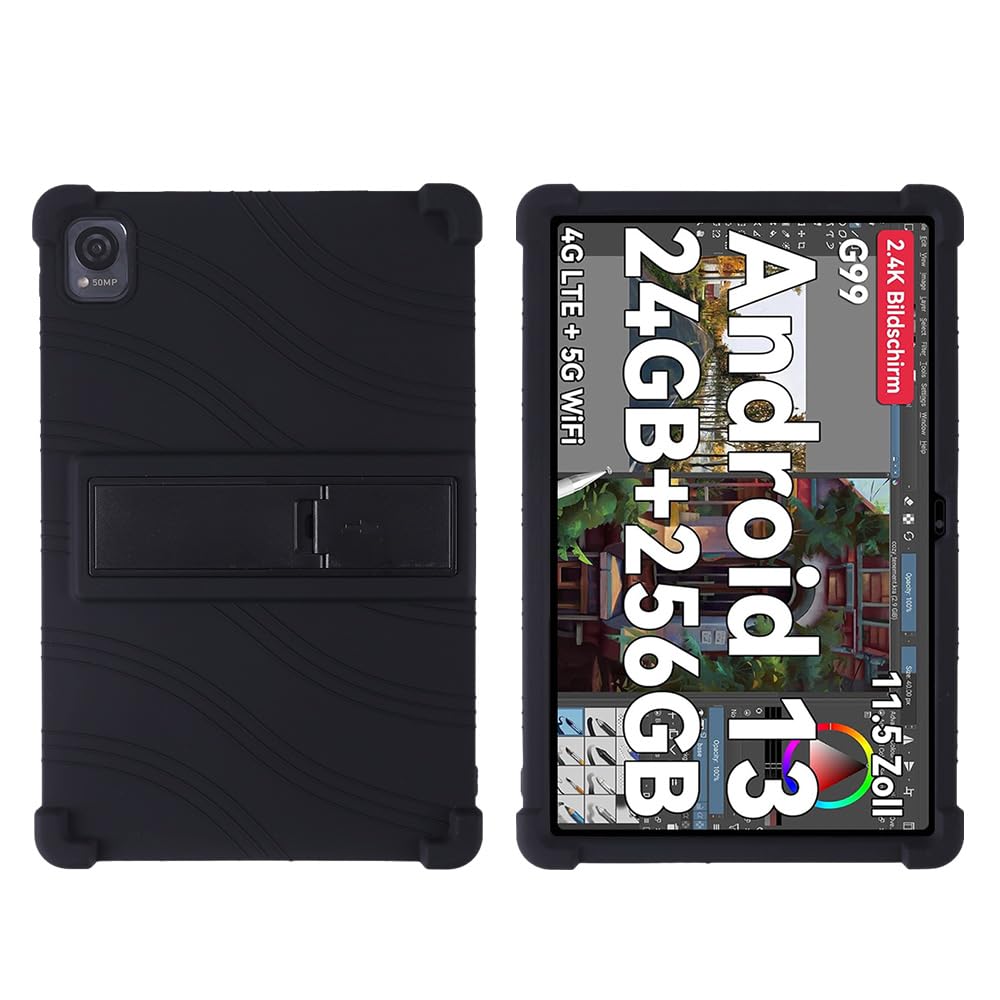 Custodia per Blackview MEGA 1, 11.5 inch, Cover Tablet Blackview MEGA 1, Copertura Protettiva Pieghevole con Supporto per Matita e Cinturino da Polso, Protezione Completa. (Blu