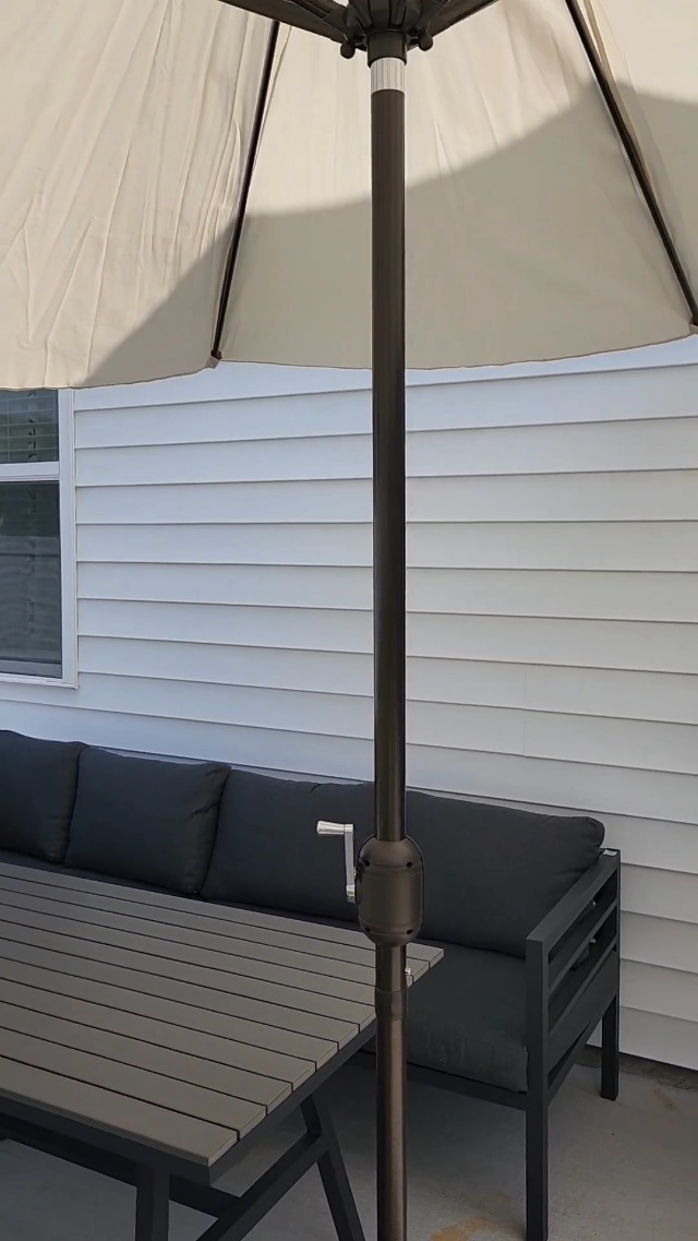 Amazon.com : ASTEROUTDOOR 11 ft Patio Umbrella Outdoor Umbrella Patio  Market Table Umbrellas with Push Button Tilt, Crank and 8 Sturdy Ribs for  Lawn, Garden, Deck, Backyard & Pool, Beige : Patio,