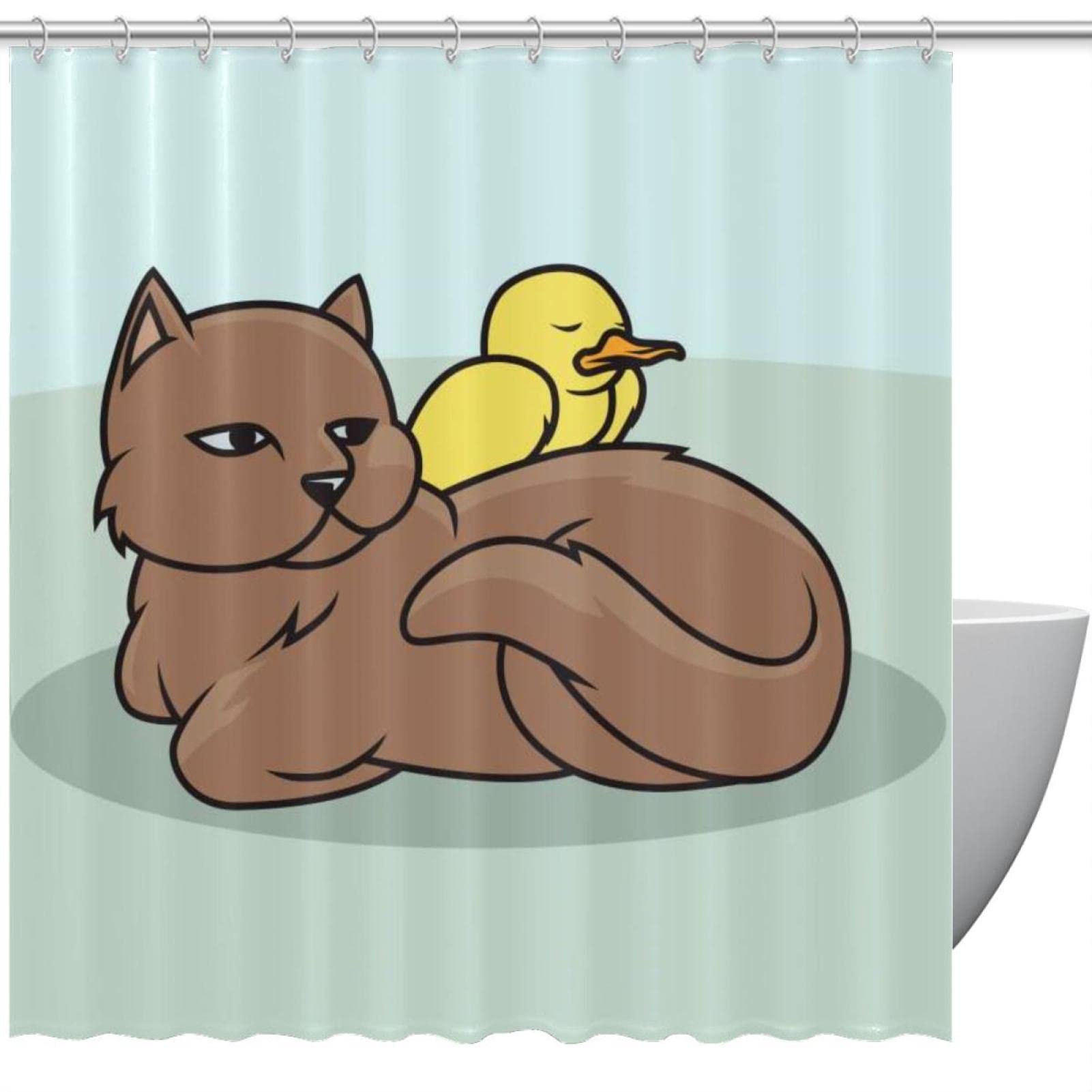 Paire de rideaux de douche Unlikely Animal pour une salle de bain sèche